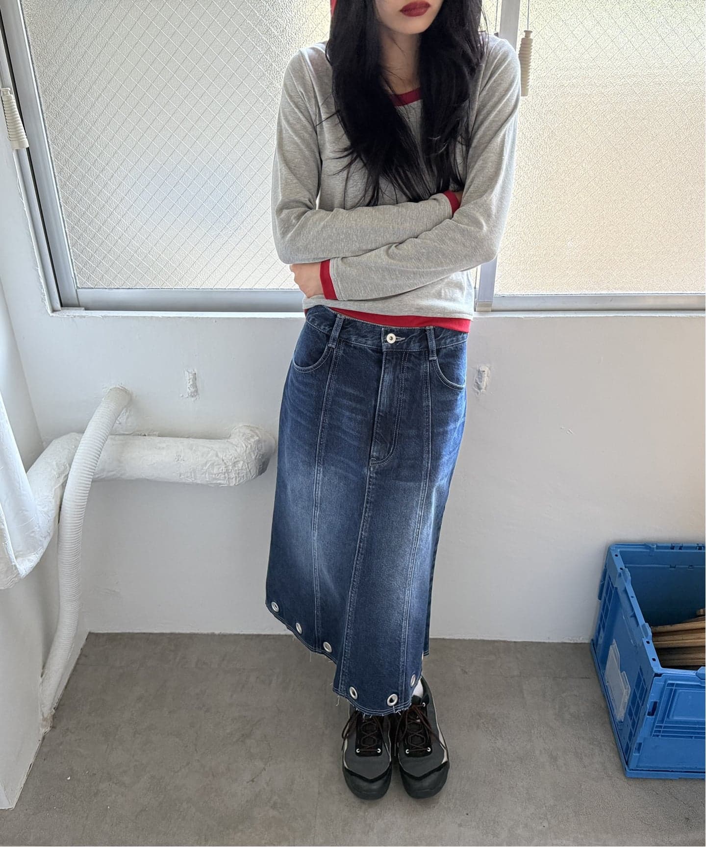 完売商品‼️ oriens レイヤードフーディーロングスリーブトップス レイヤードフーディーロングスリーブトップス（Tシャツ