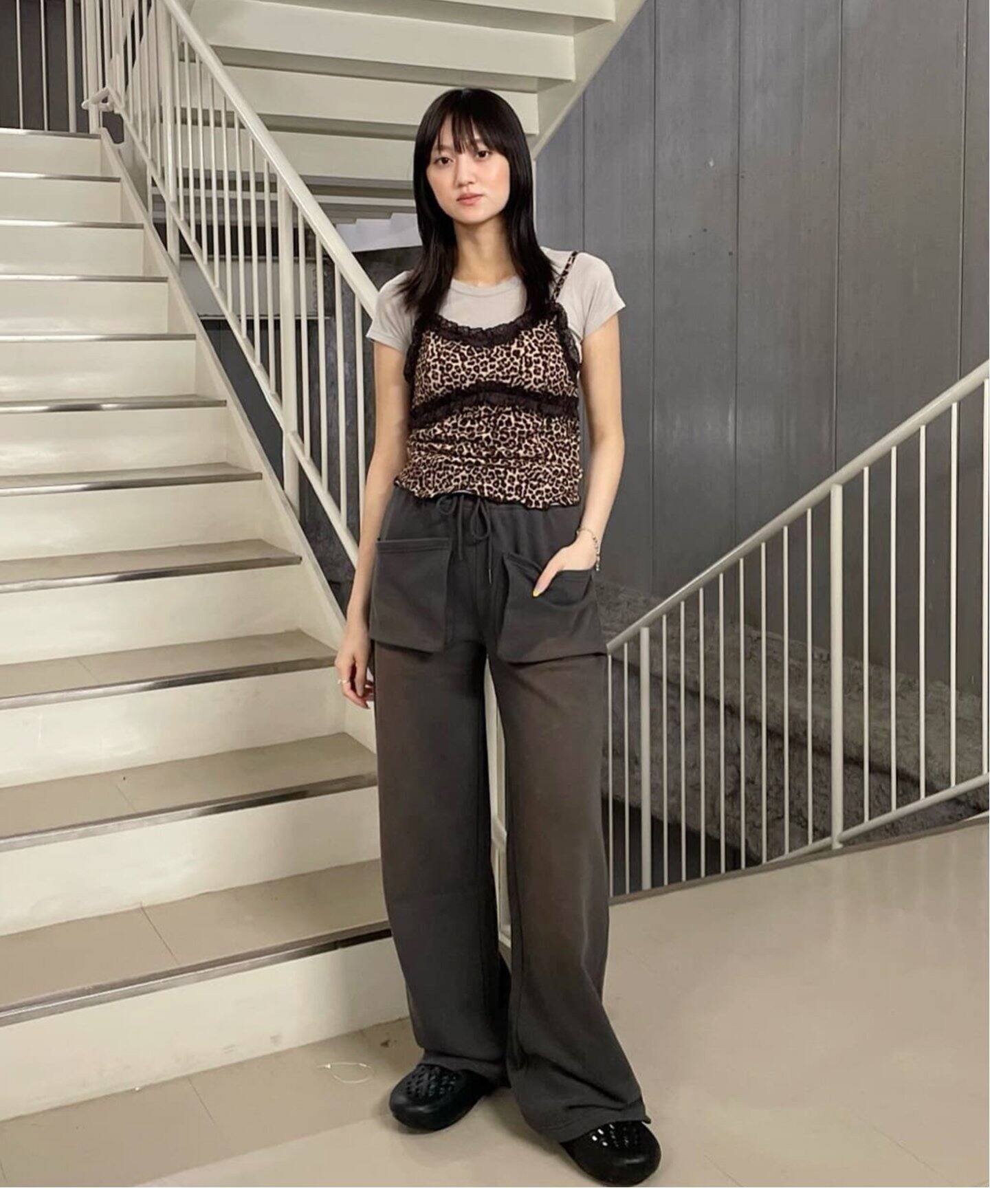 レオパードレース キャミソール（カップ付きインナー）｜Oriens