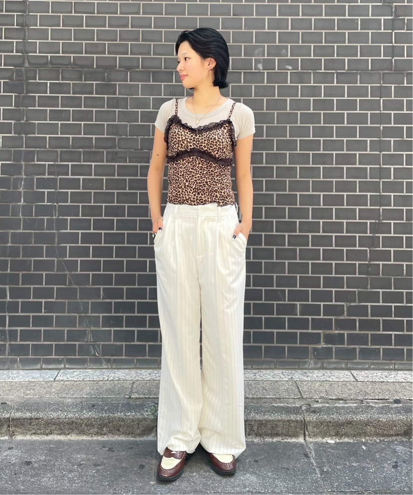 レオパードレース キャミソール（カップ付きインナー）｜Oriens