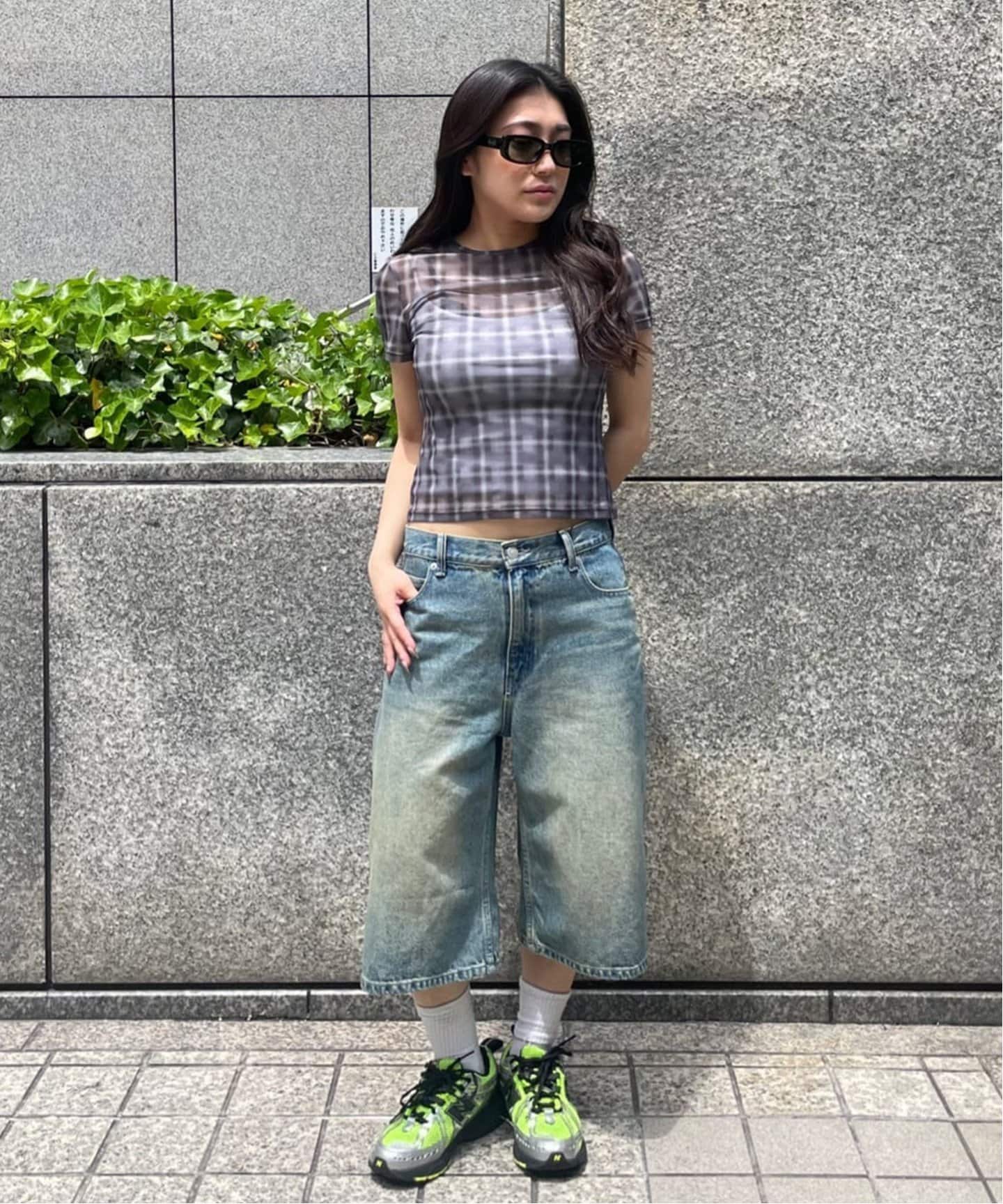 シアーチェック Tシャツ（Tシャツ／カットソー）｜Oriens