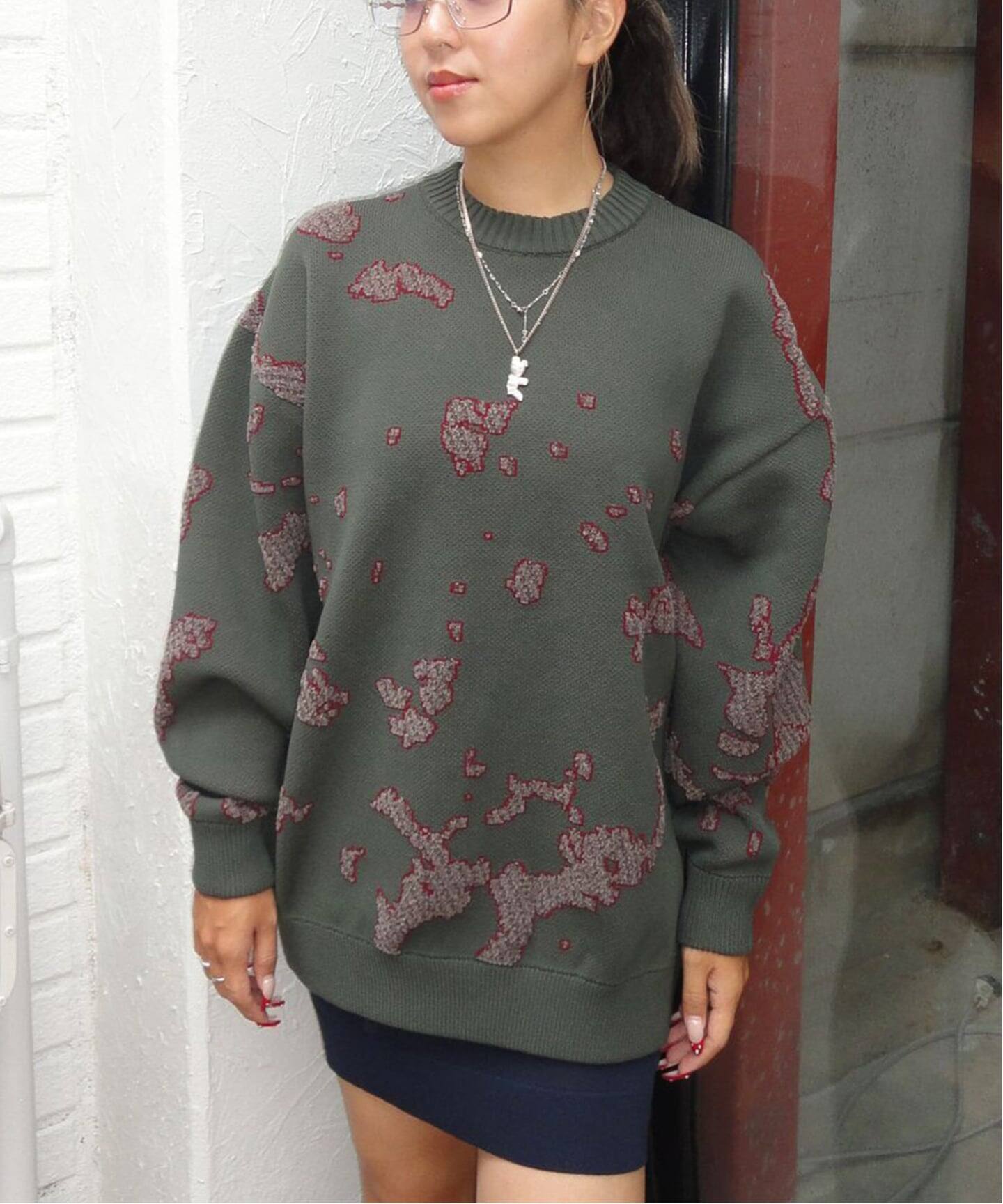 BAL/ バル】 JACQUARD COTTON CREWNECK SWEATER BAL-2166（ニット