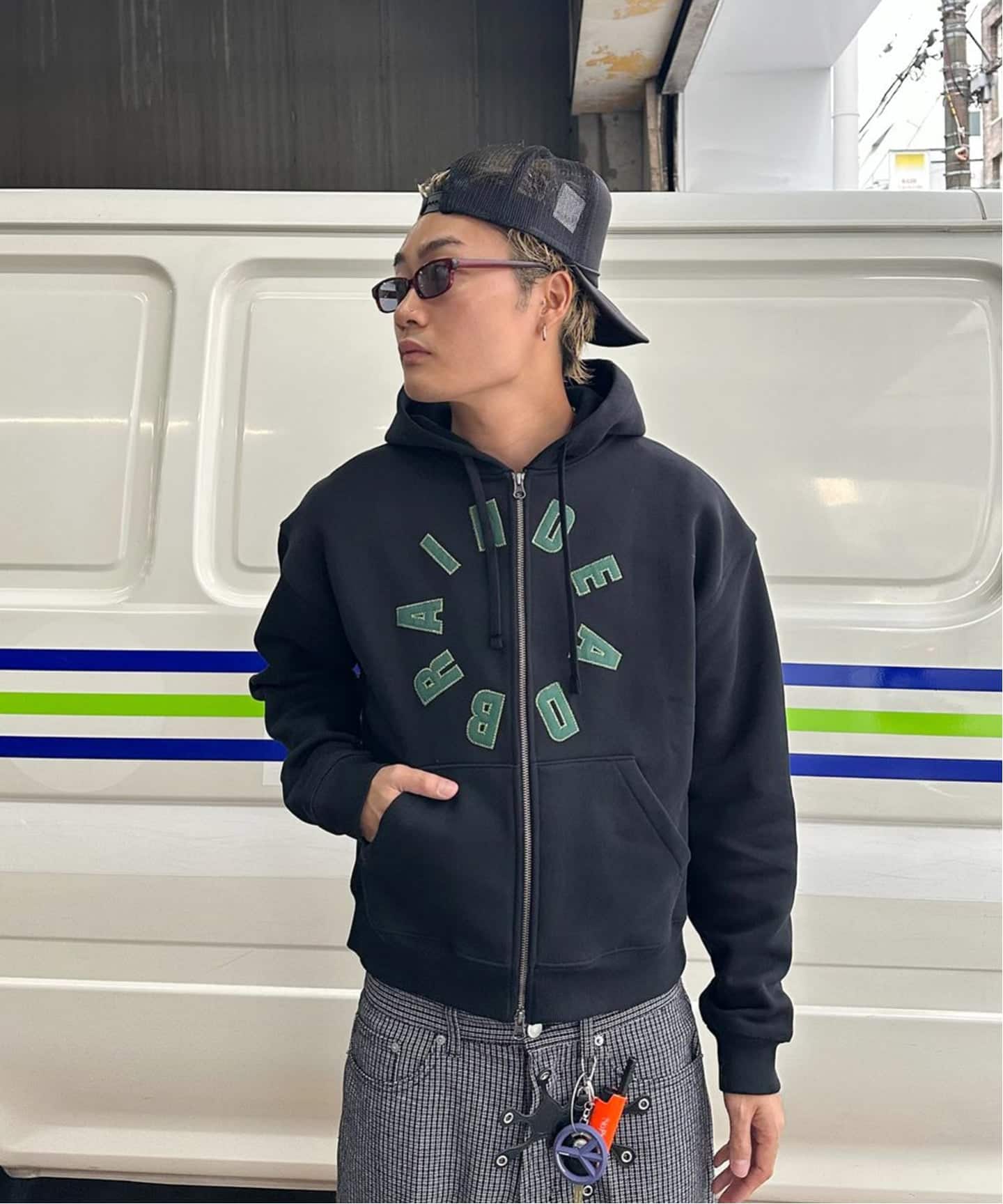brain dead ジップパーカー BRAIN DEAD/ブレインデッド】 COLLEGIATE ZIP UP HOODIE
