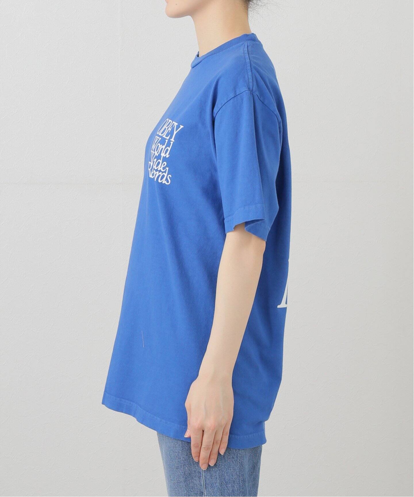 OBEY 売れ筋商品|||オベイ Tシャツ トップス レディース Tank tops Purple Men's Small OBEY Tokyo Rose Military Woman Short Sleeve T