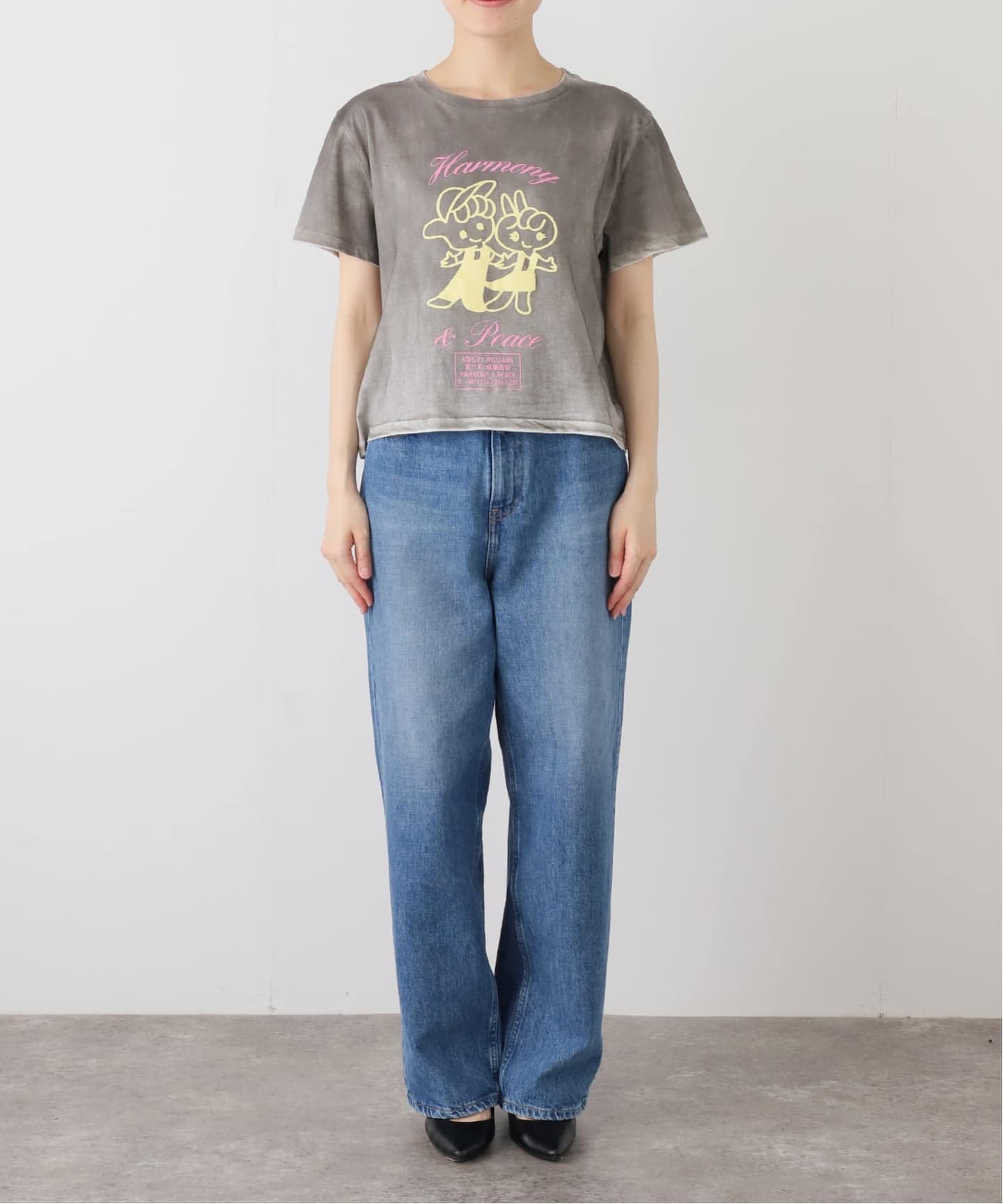 Ashley Williams 】WASHED GREY CROPPED T-SH AWAW250098（Tシャツ
