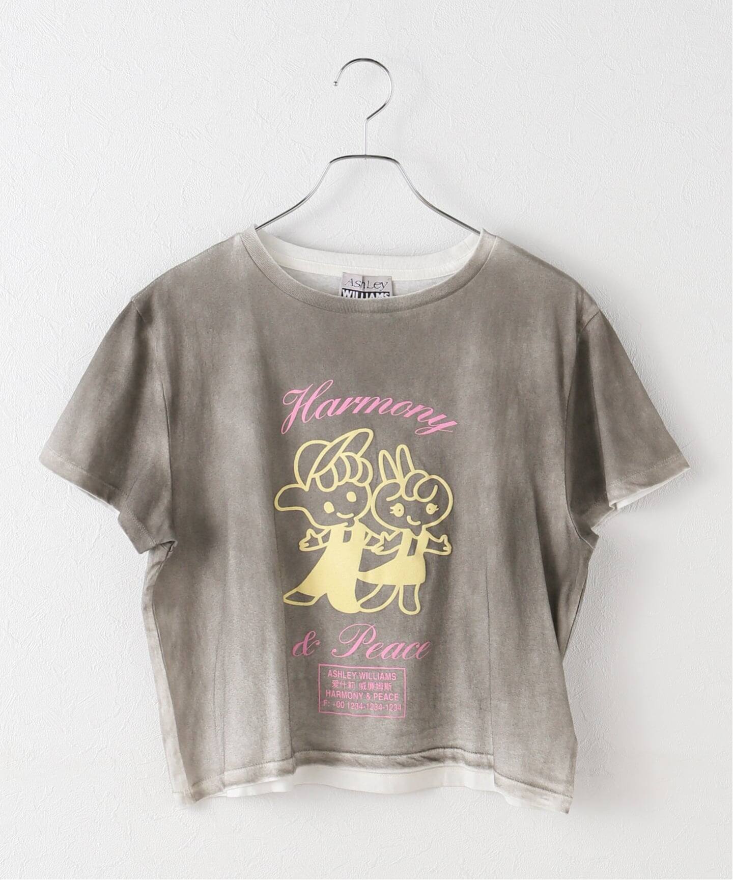 Ashley Williams 】WASHED GREY CROPPED T-SH AWAW250098（Tシャツ