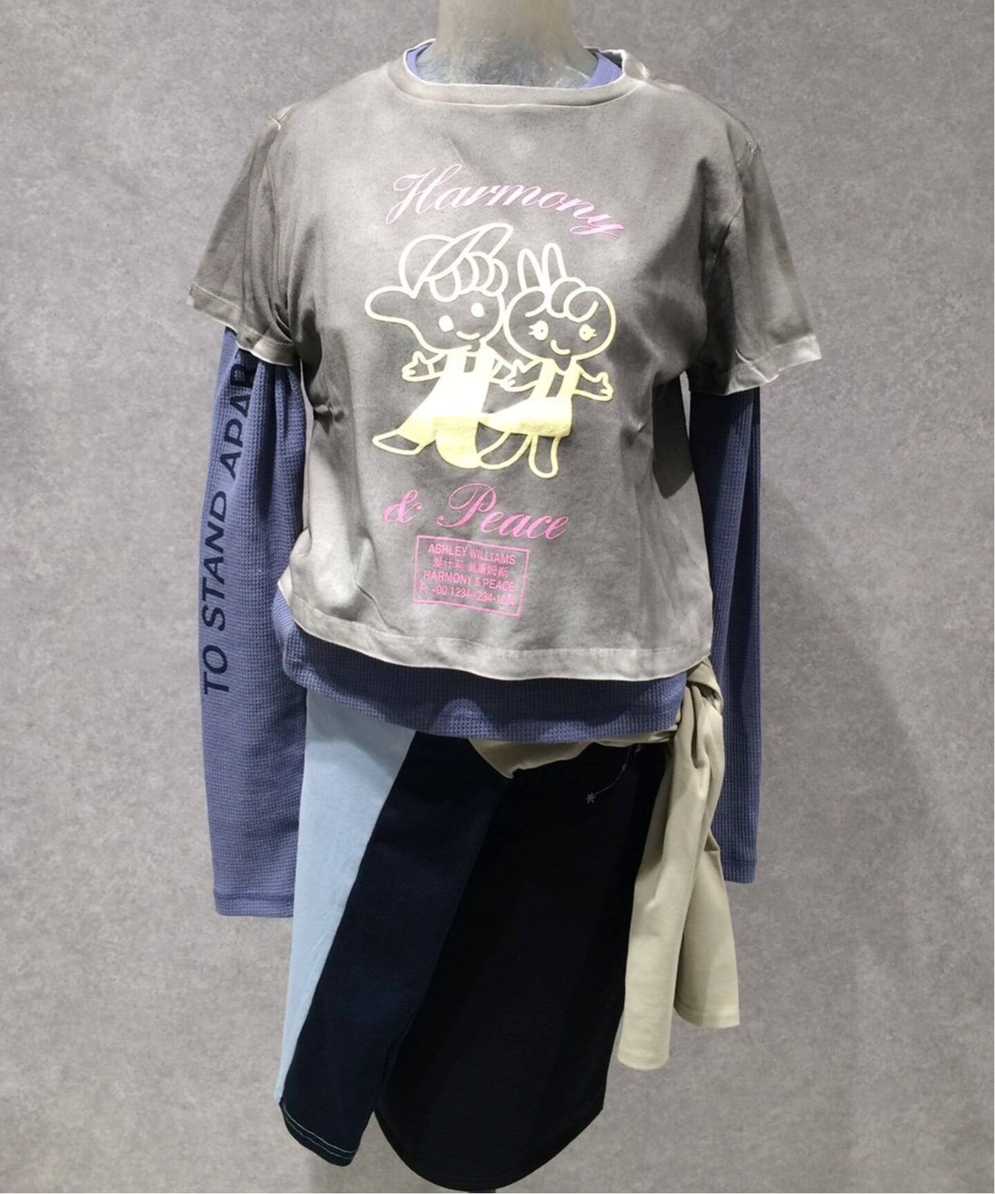 Ashley Williams 】WASHED GREY CROPPED T-SH AWAW250098（Tシャツ 