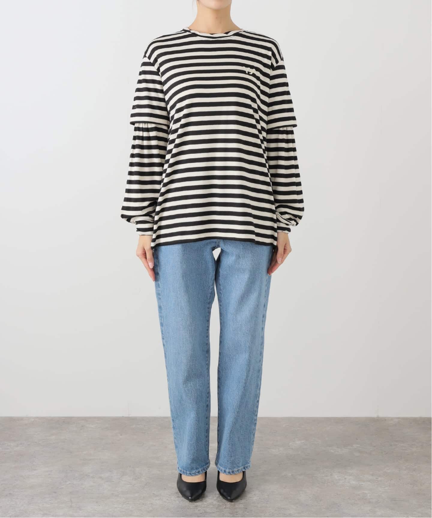 OPEN YY / オープンワイワイ】LAYERED STRIPE TSHIRT YY253TS007