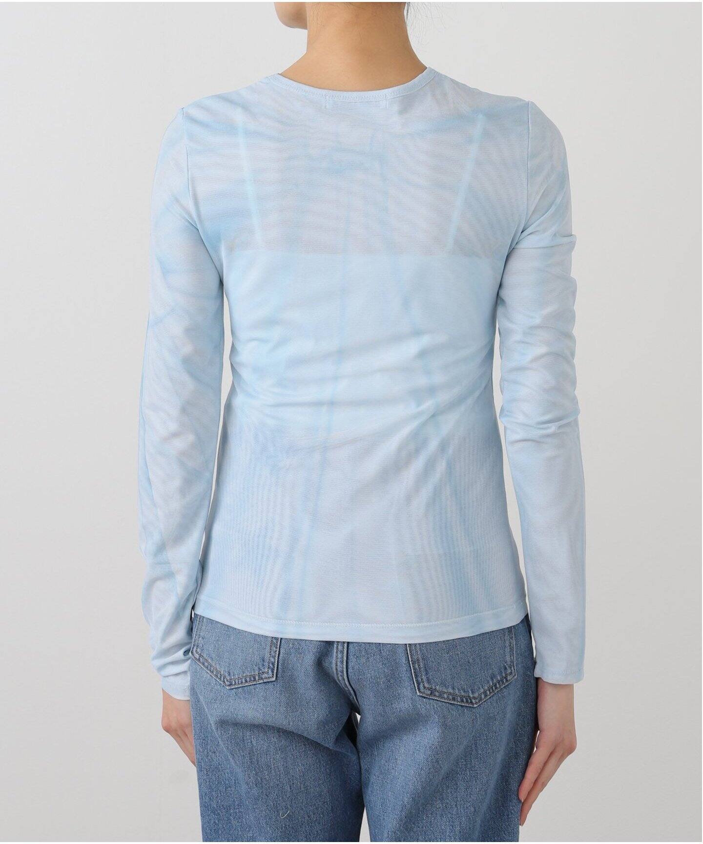 OPEN YY / オープンワイワイ】RIBBON PRINT MESH TOP YY251TS009（T