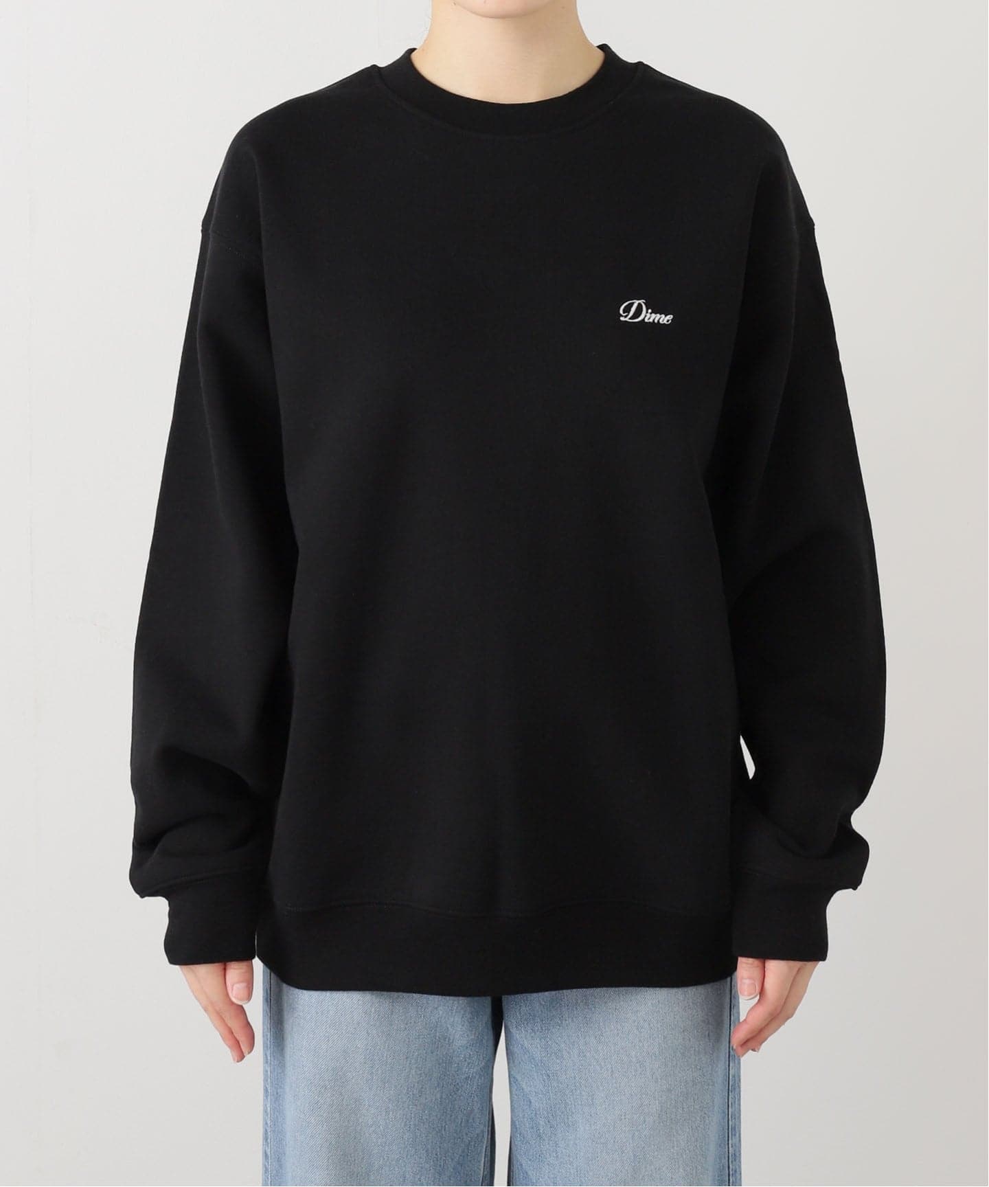Dime ブラック クルーネックスウェット　Ｓ Dime/ダイム】 CURSIVE SMALL LOGO CREWNECK（スウェット