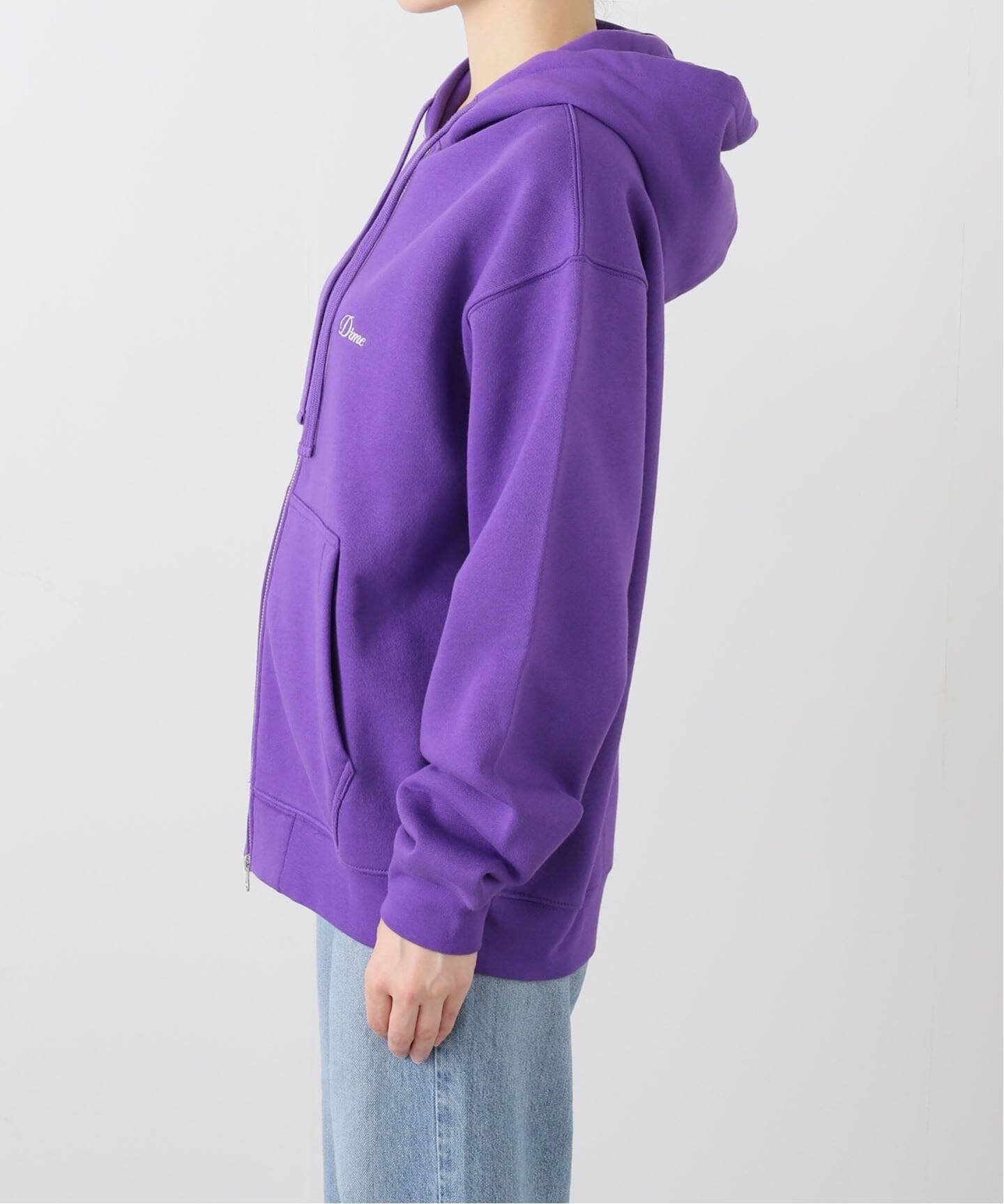Dimeパーカー パープル Dime/ダイム】 CURSIVE ZIP HOODIE（パーカー）｜Oriens JOURNAL