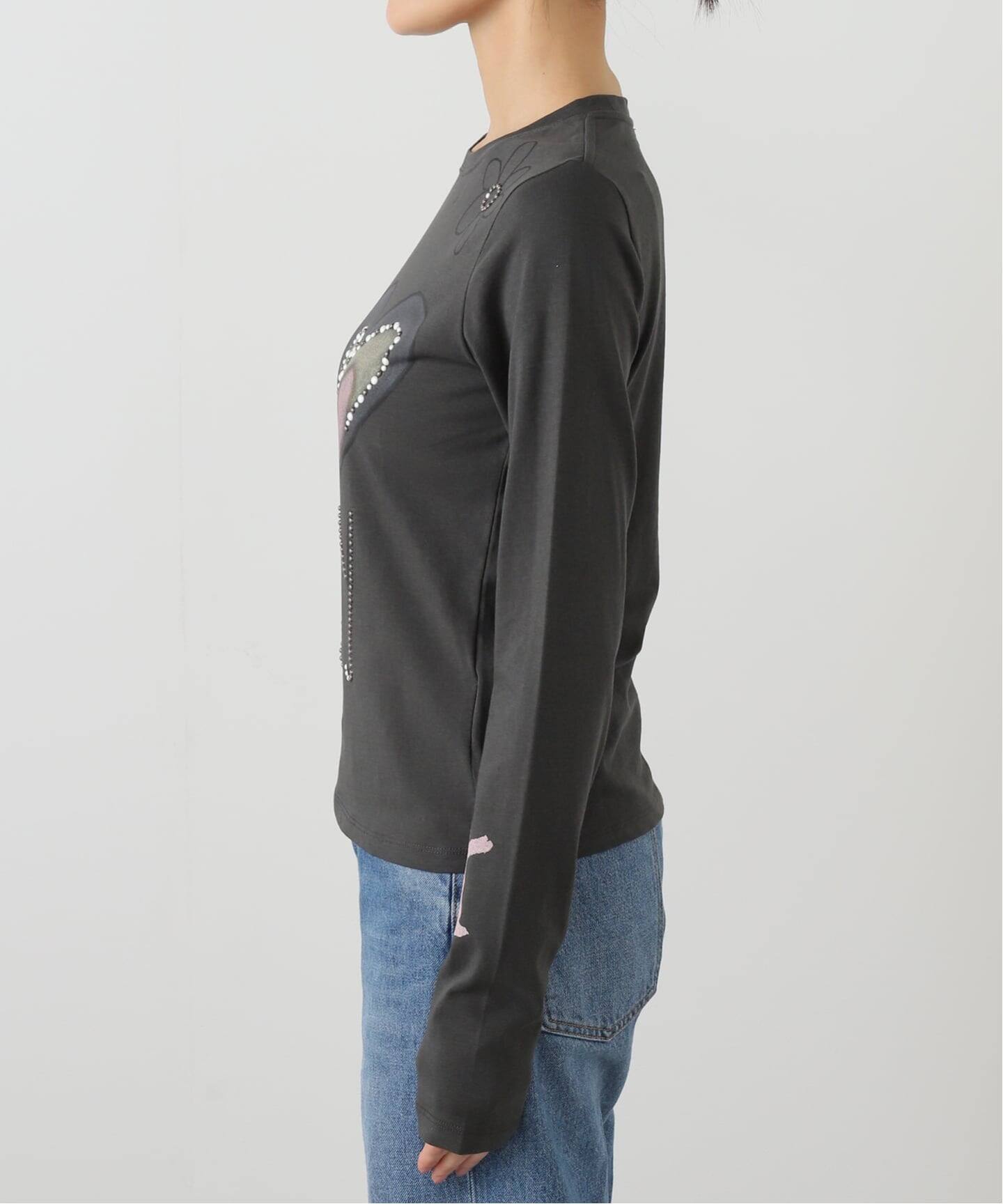 OPEN YY / オープンワイワイ】 Knitted BEADED I LOVE YY TEE