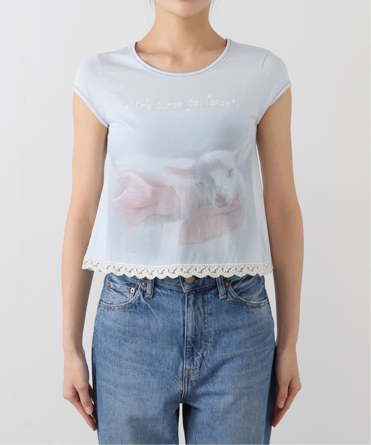 【GINGER掲載商品】 Lace SCULPTOR/スカルプター】 Crop SC25S257PKS（T Tee Baby トップス