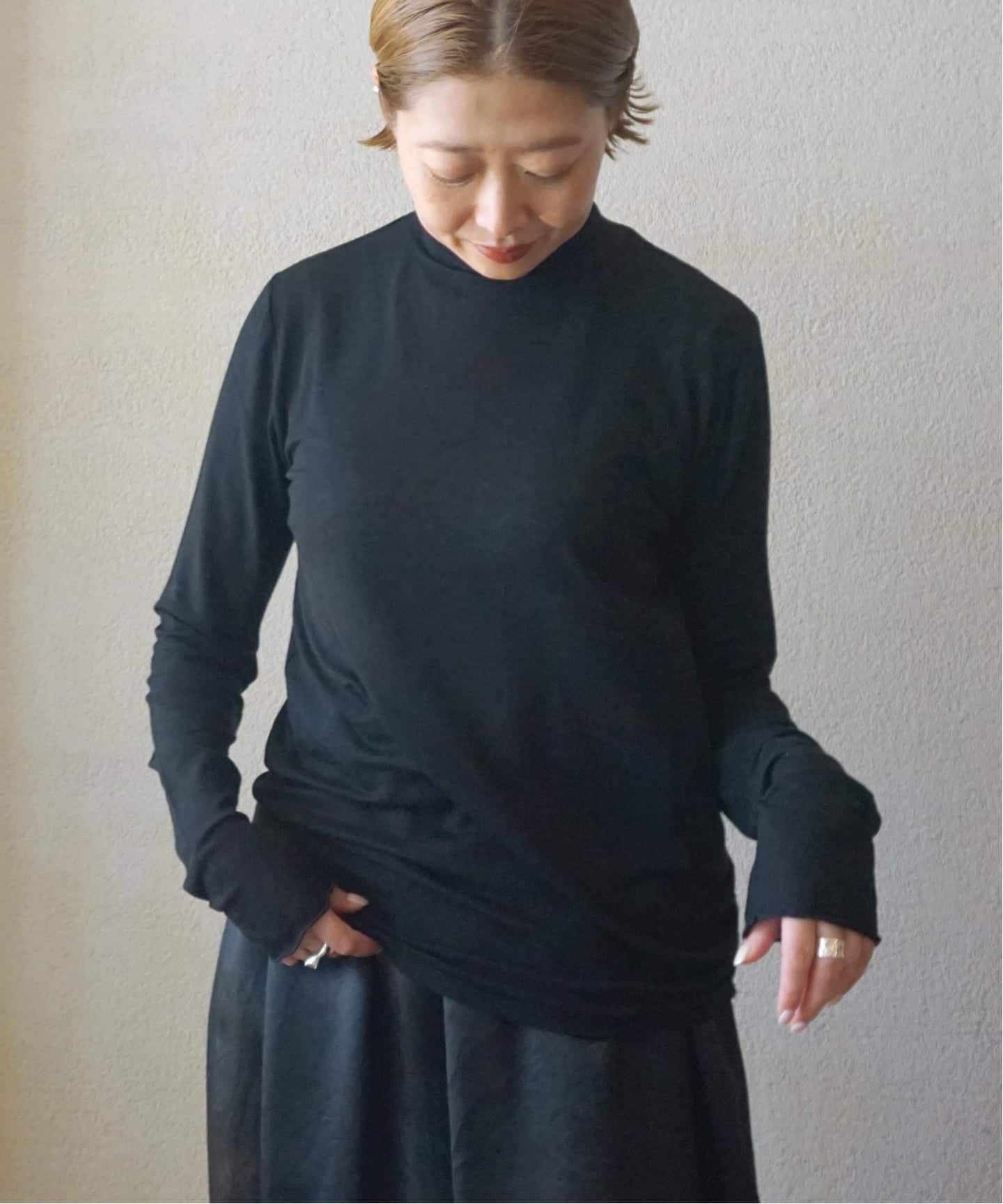 シアージャージ タートルネックプルオーバー（Tシャツ