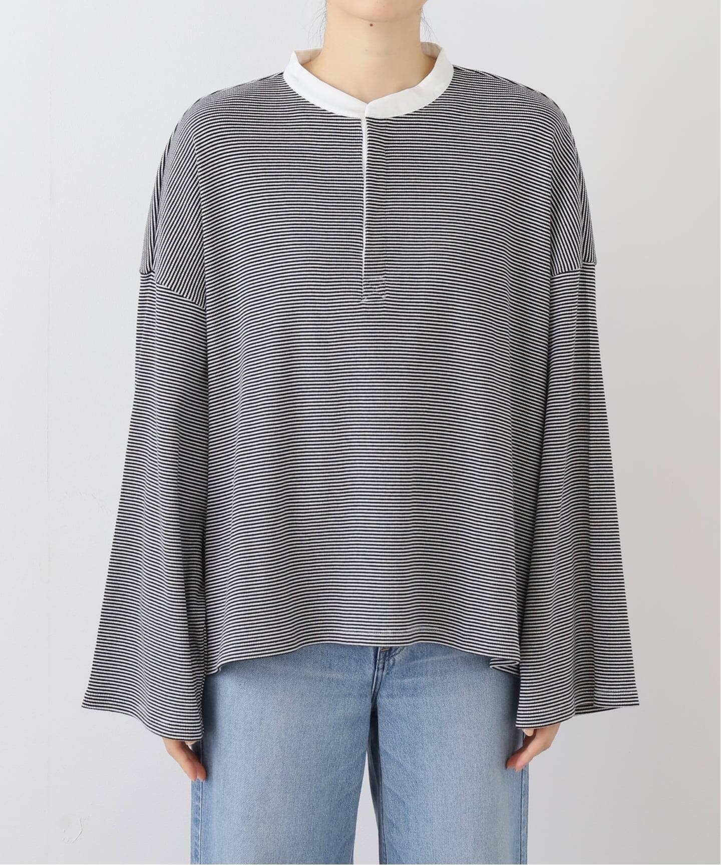 journal standard luxe テレコ ヘンリーネックプルオーバー journal standard luxe テレコ ヘンリーネックプルオーバー