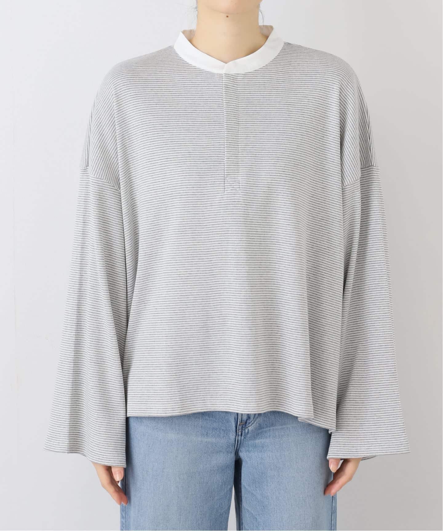 テレコボーダー ヘンリーネックプルオーバー（Tシャツ