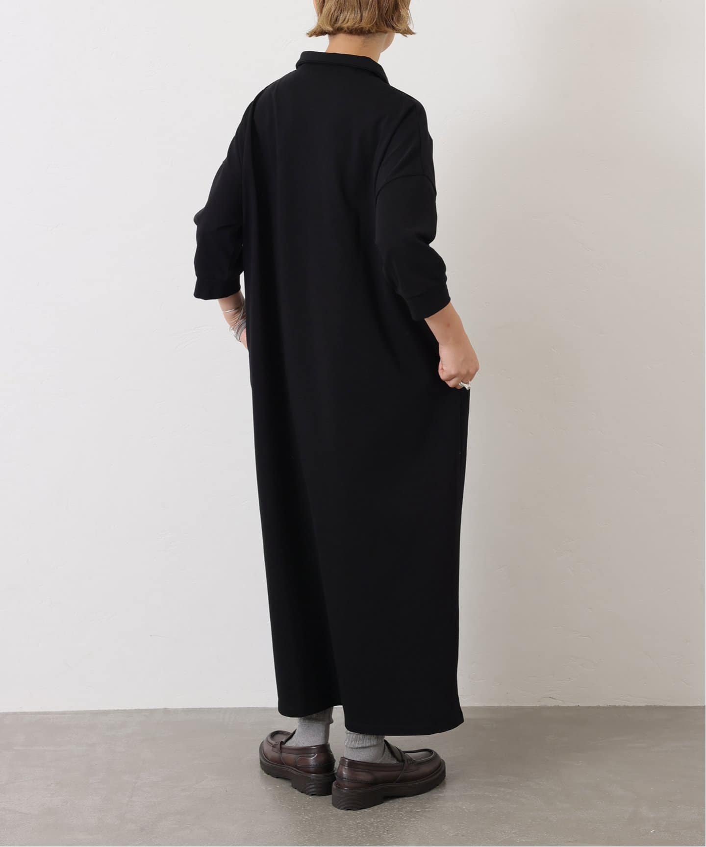 JOURNAL STANDARD luxe ワイドシルエット ポロシャツ 黒 追加》デラヴェジャージー ポロワンピース（ワンピース）｜journal
