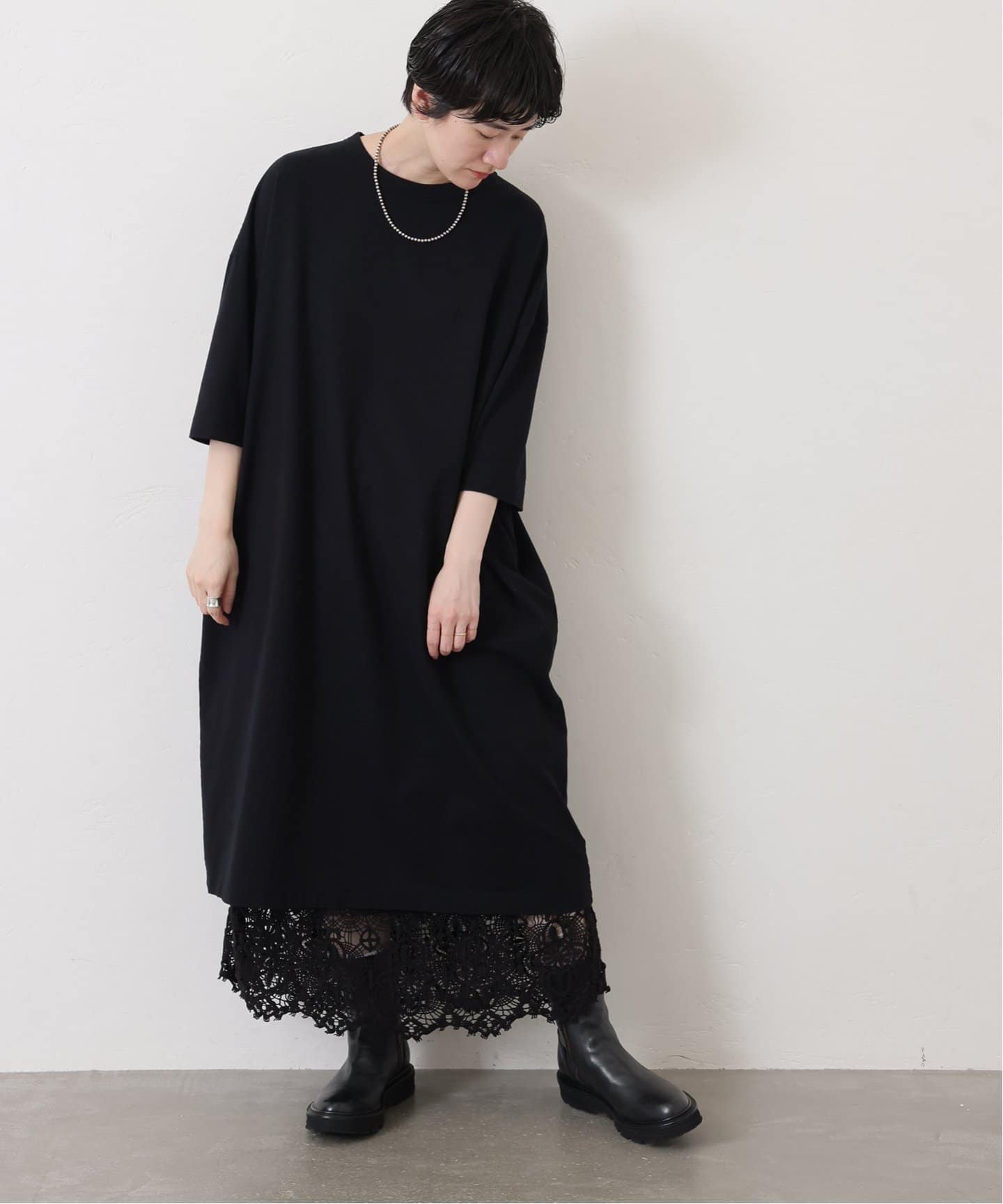 journal standard luxe クラシックテンジク ワンピース 予約》クラシックテンジク スタンダードクルーネックワンピース