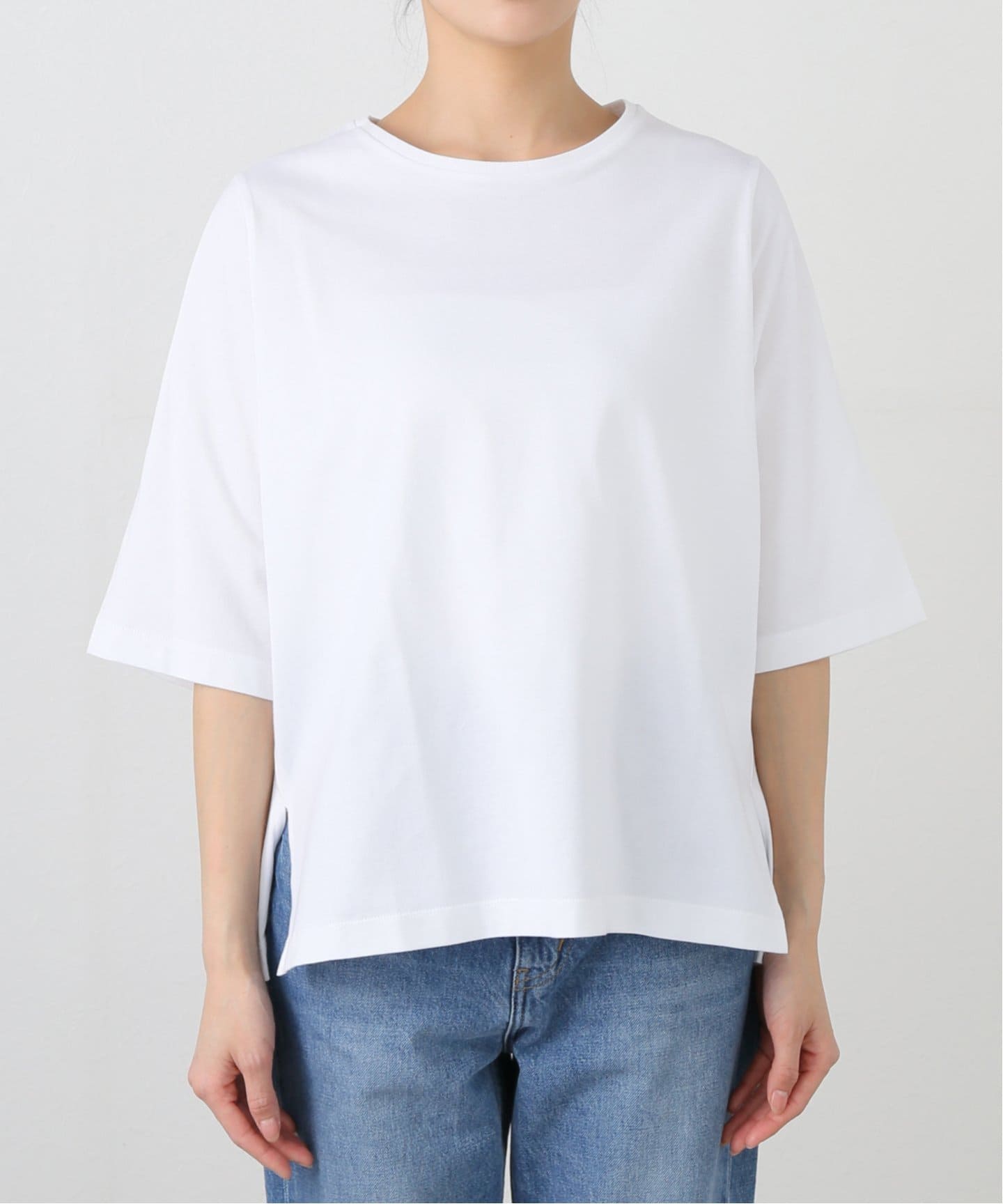 ジャーナルスタンダードラックス　メッシュクルーネックTシャツ　白 追加》メッシュ クルーネックTシャツ（Tシャツ/カットソー