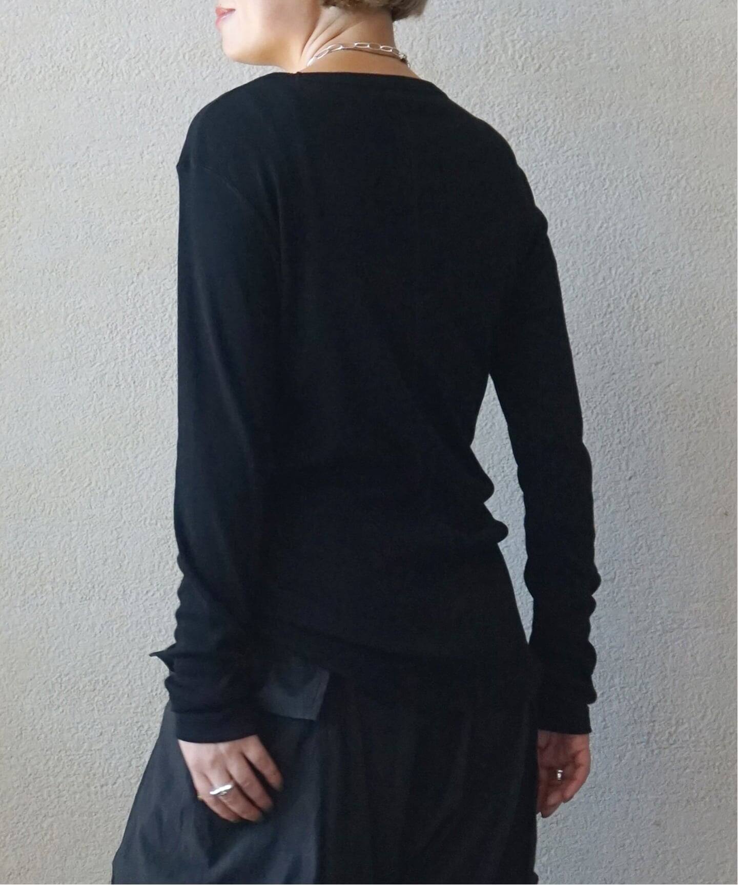 JS LUXE テレコクルーネックプルオーバー　ブラック テレコ クルーネックプルオーバー（Tシャツ／カットソー）｜journal