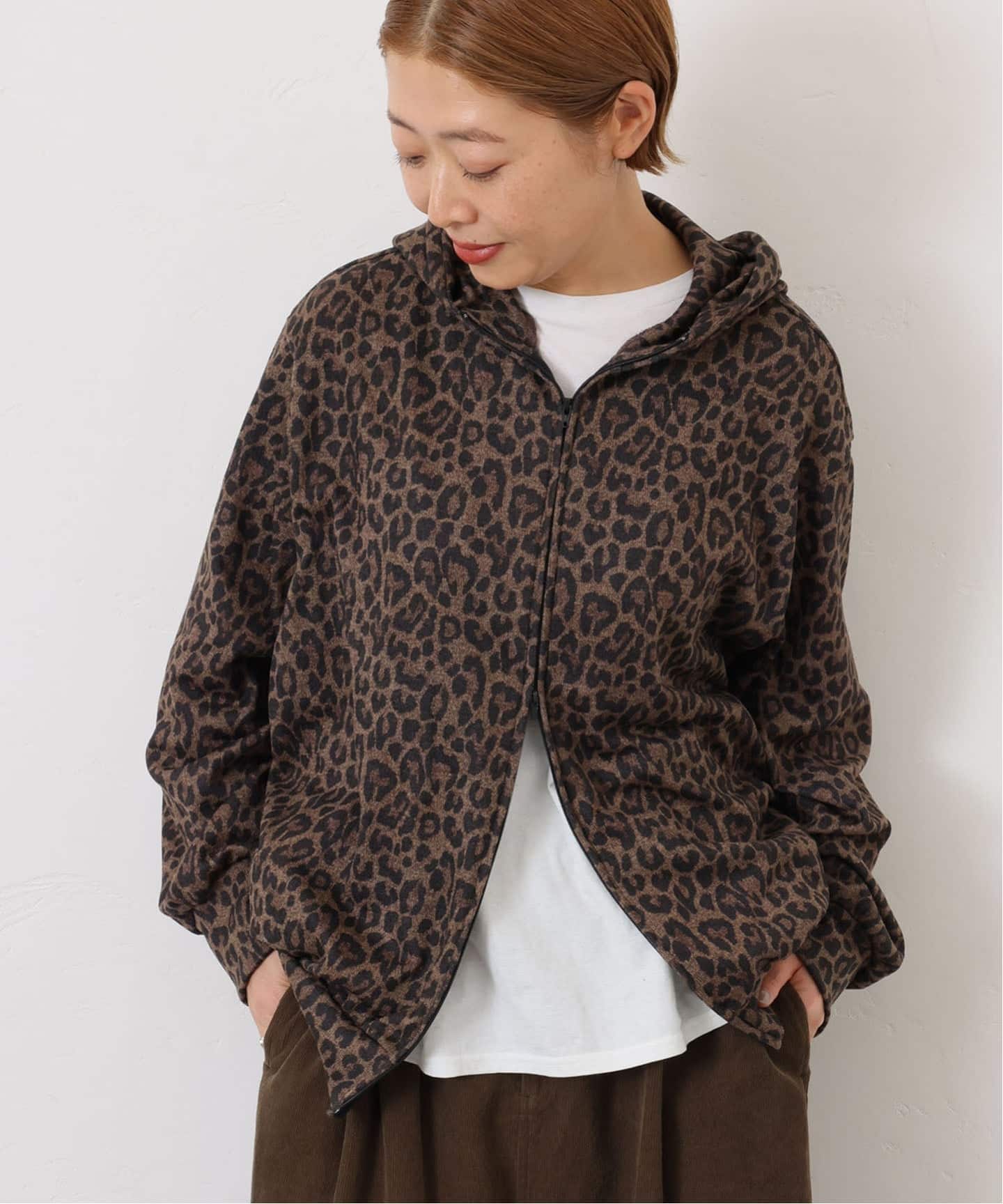 ジャーナルスタンダードラックス⭐︎レオパードフーディ ブラウン　新品 レオパード フーディ（パーカー）｜journal standard luxe（ジャーナル