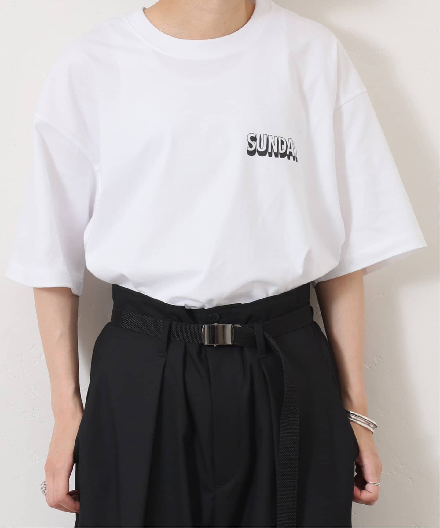 予約》SUNDAYサイドプリントT（Tシャツ／カットソー）｜journal