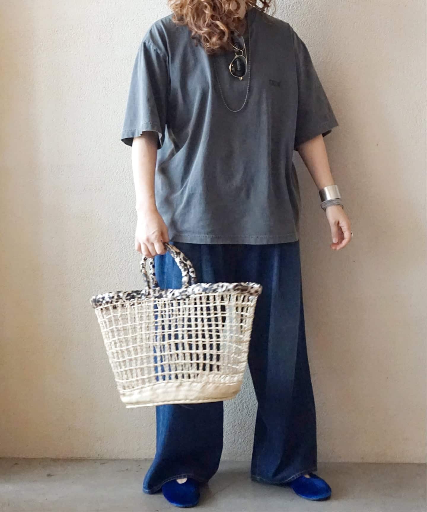 JOURNAL STANDARD LUXE Tシャツ 半袖 グレー プリントT(CREW)（Tシャツ／カットソー）｜journal standard