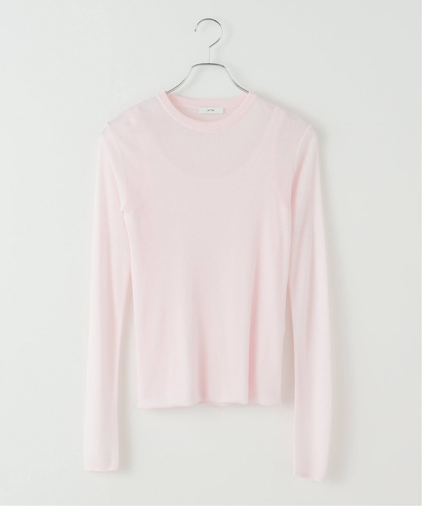 ATON】TENCEL SILK CIRCULER RIB CREWTANK（Tシャツ／カットソー