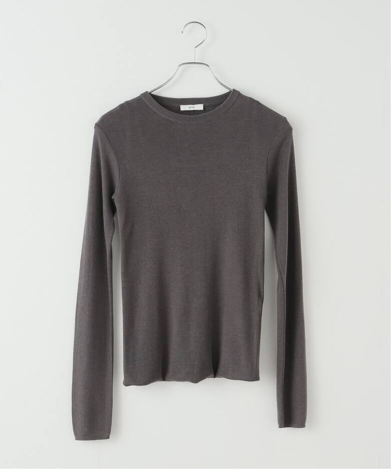 ATON】TENCEL SILK CIRCULER RIB CREWTANK（Tシャツ／カットソー 