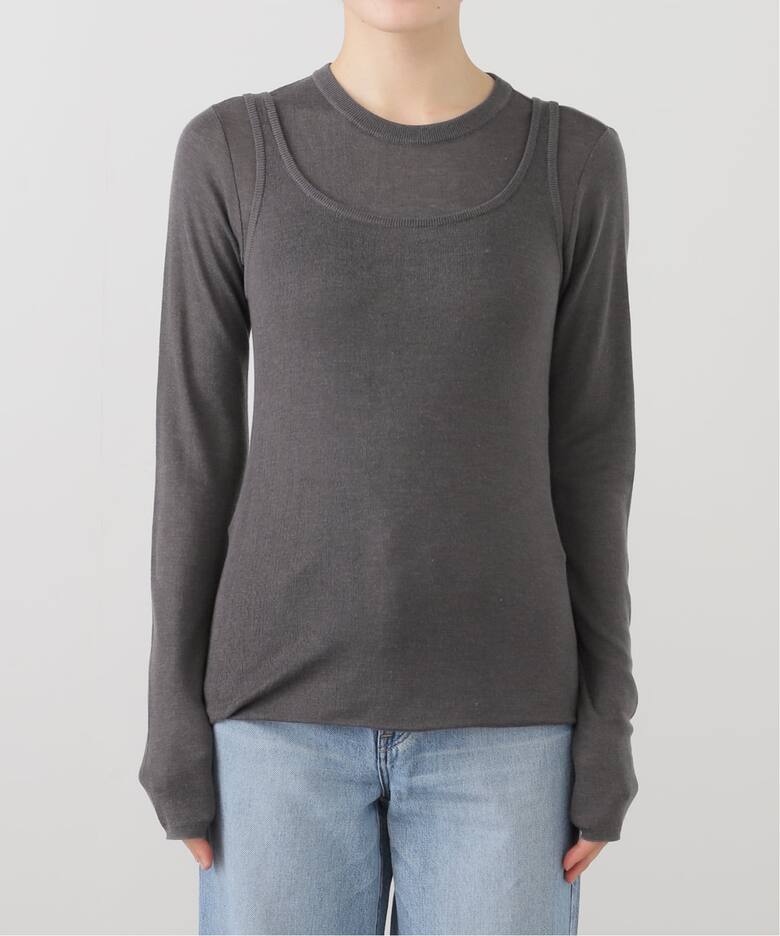 ATON】TENCEL SILK CIRCULER RIB CREWTANK（Tシャツ／カットソー 