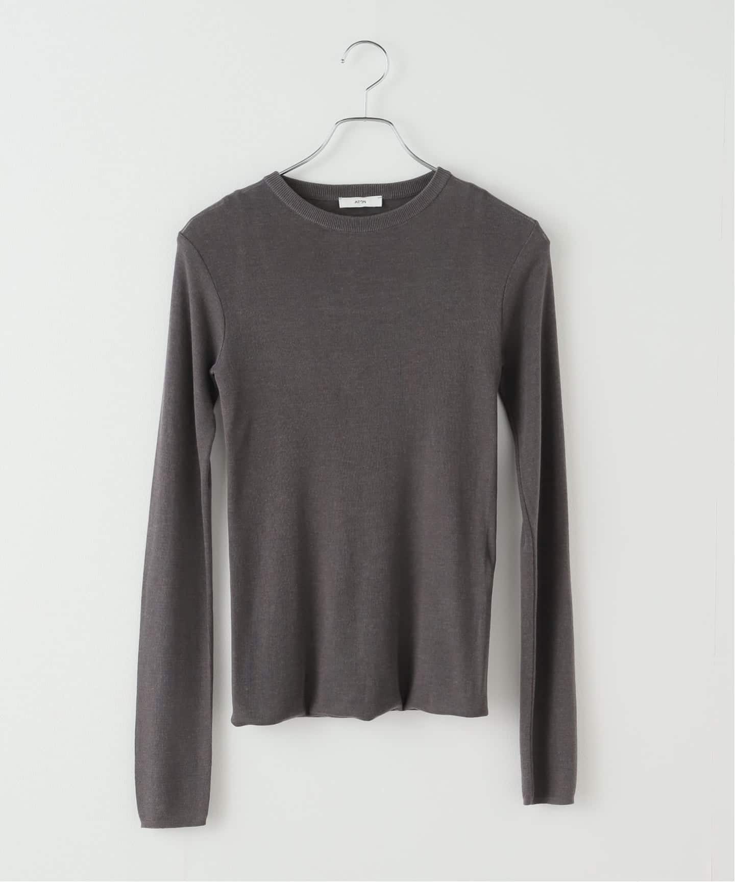 【ATON】TENCEL SILK CIRCULER RIB CREWTANK