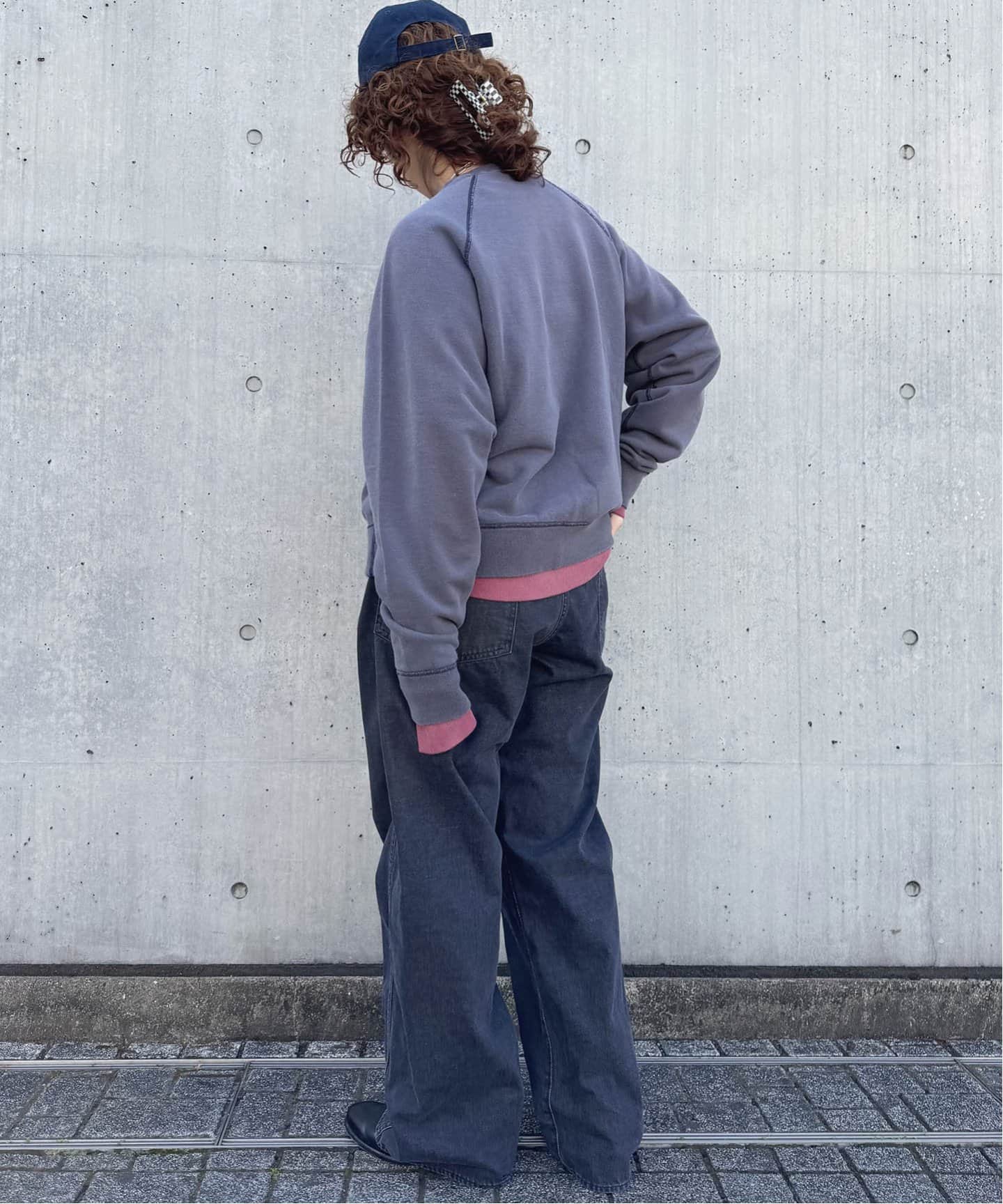 ［新品］ジャーナルスタンダードラックス【chimala】 プリントスウェット　紺 chimala】 for luxe PAINT SWEAT CREW TOP（スウェット）｜journal