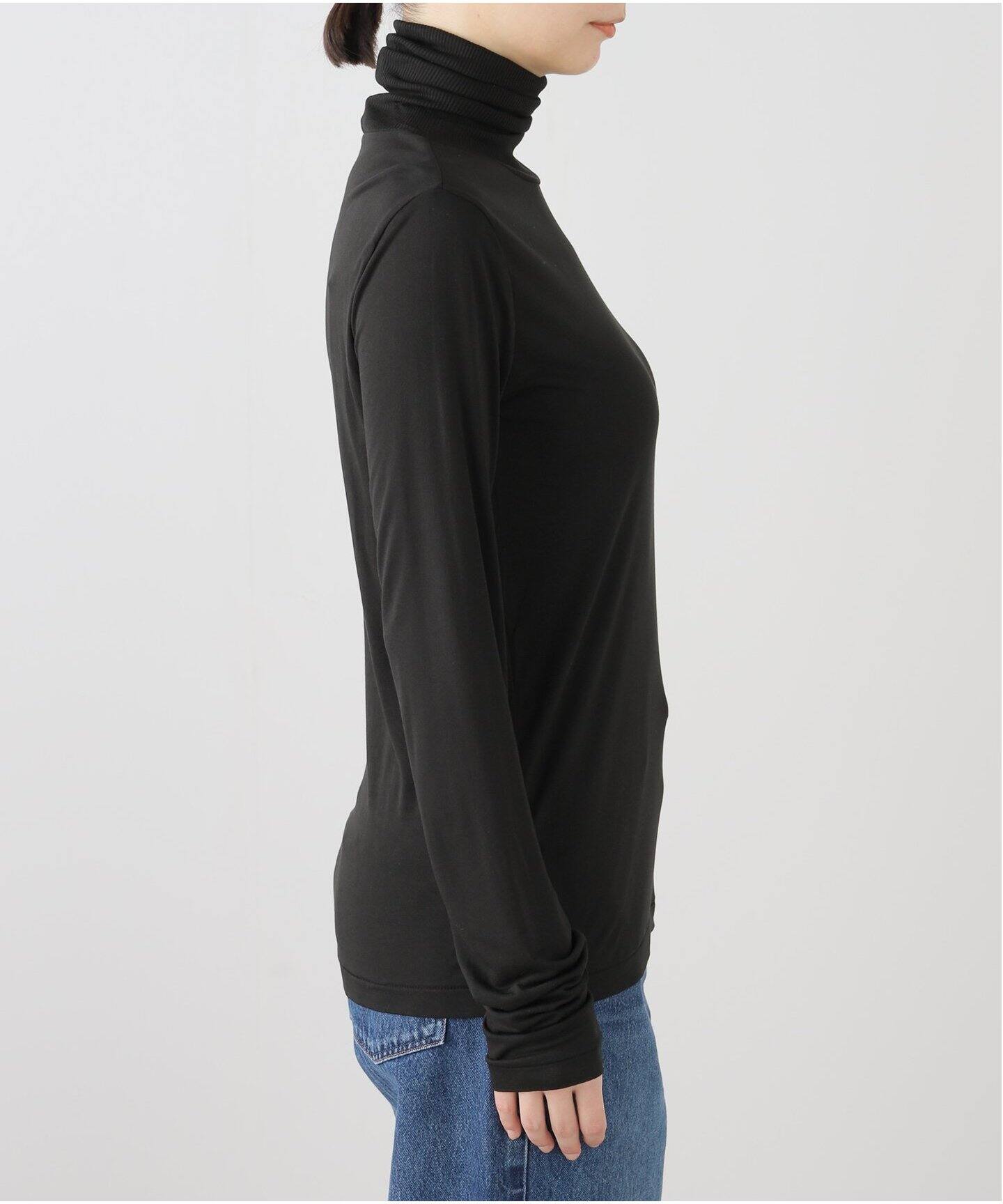 ATON/エイトン】MODAL SILK JERSEY TURTLENECK（Tシャツ／カットソー 
