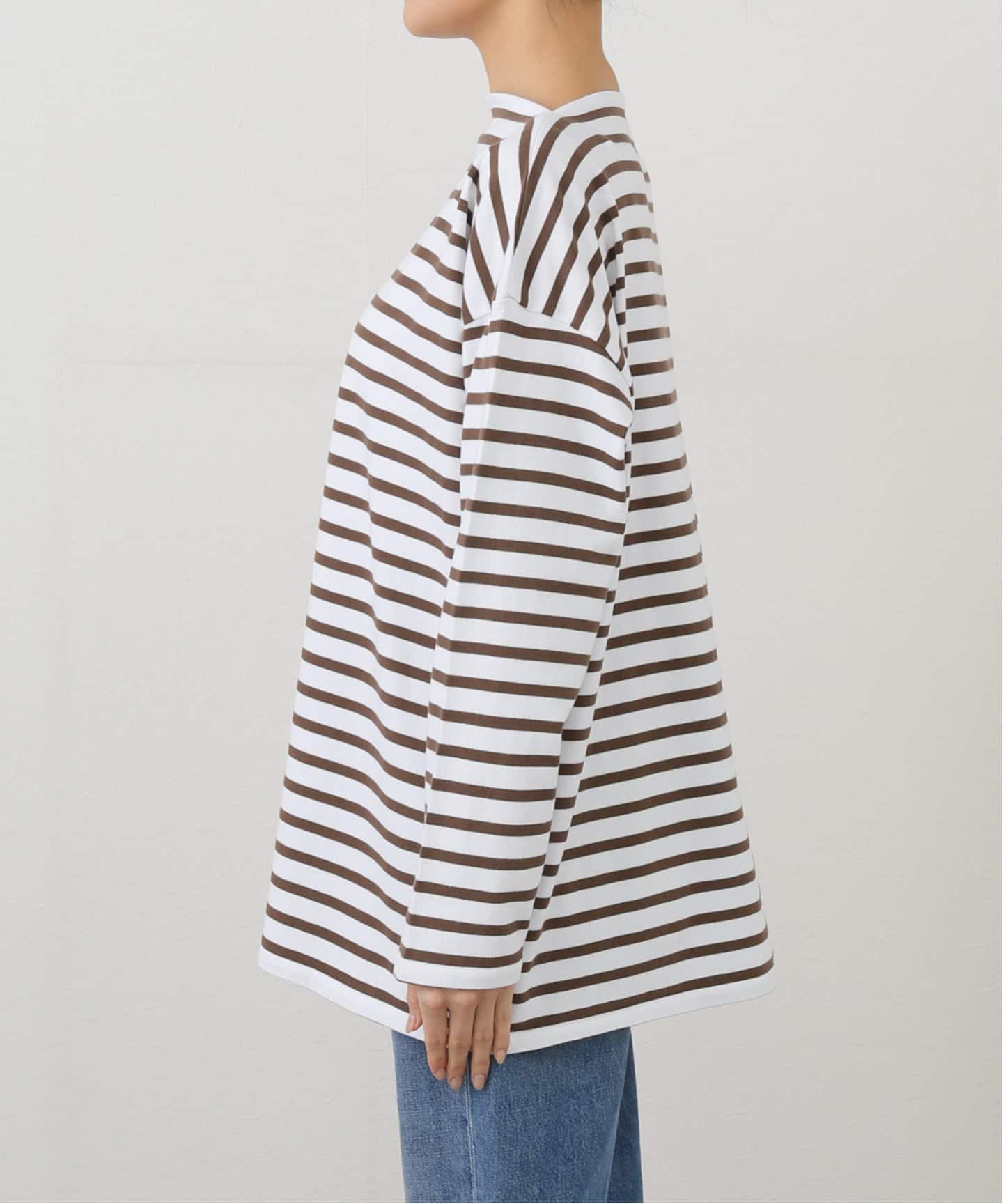 TOUJOURS 】BORDER Boat Neck Shirt（Tシャツ／カットソー