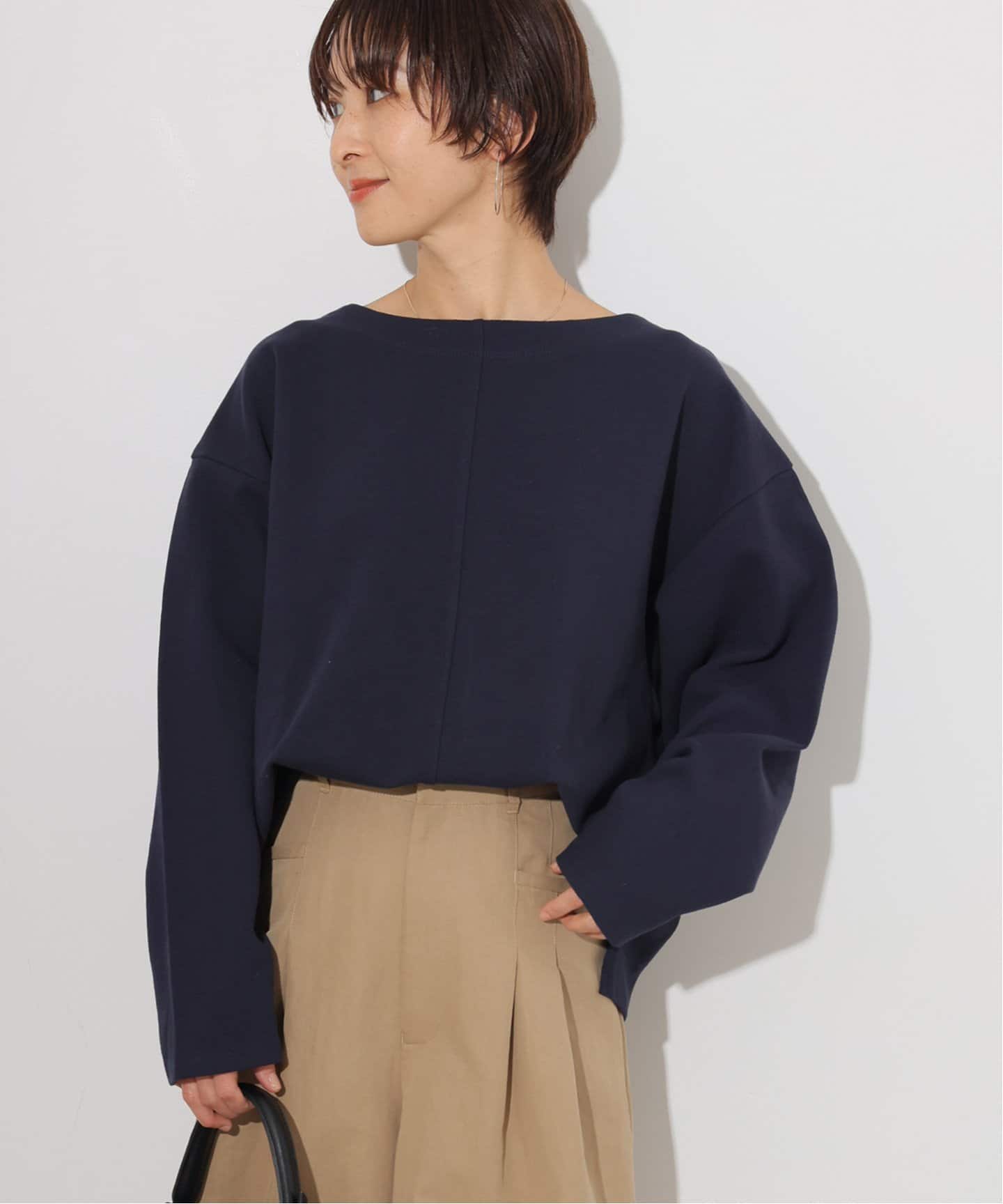 ◆ボートネックルーズスウェット◆ セール】ボートネックスウェット / boat neck sweat ショート丈