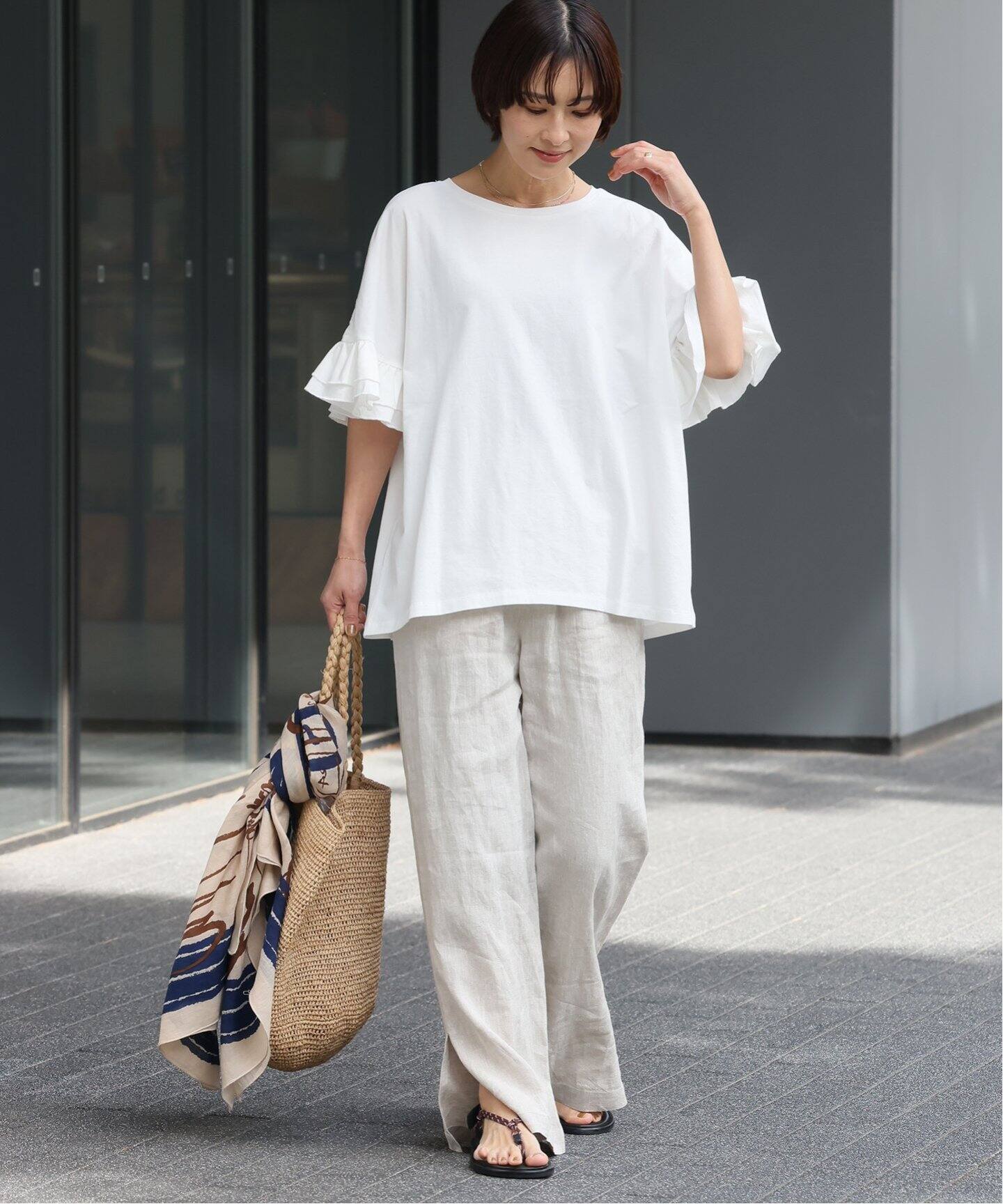 JOURNALSTANDARDrelume コットンダブルフリルTEE コットンダブルフリルTEE（Tシャツ／カットソー）｜JOURNAL