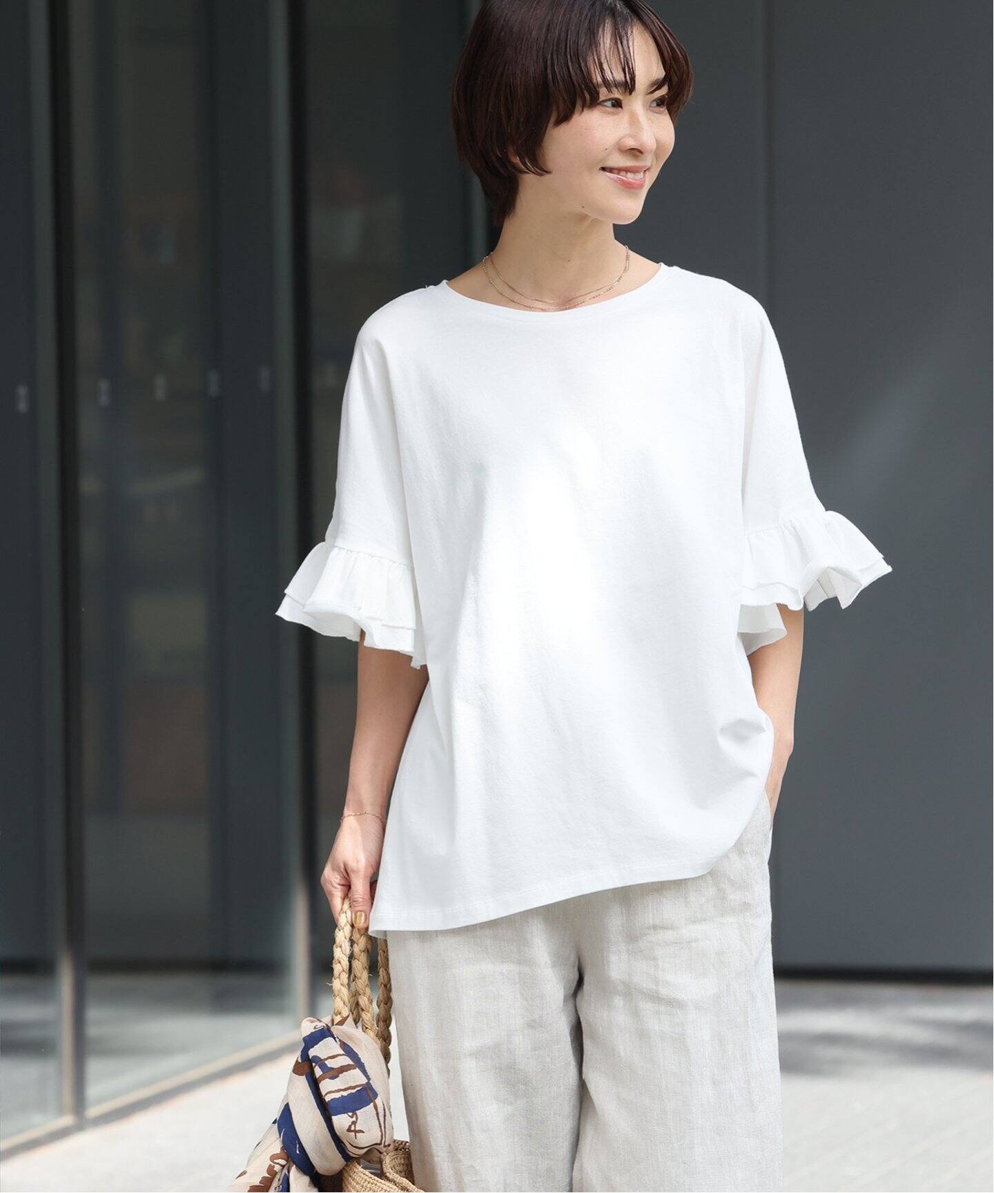 JOURNALSTANDARDrelume コットンダブルフリルTEE コットンダブルフリルTEE（Tシャツ／カットソー）｜JOURNAL