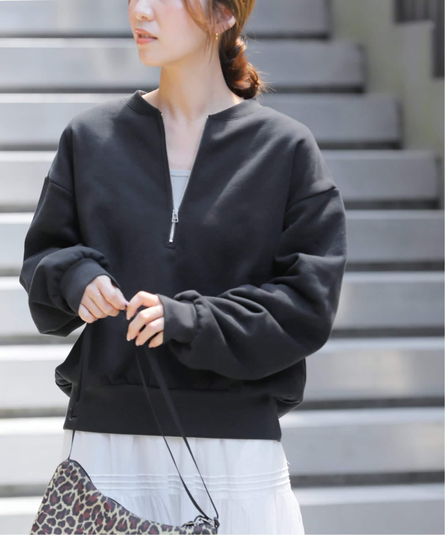 WEB限定》ハーフジップノーカラースウェット（スウェット）｜JOURNAL