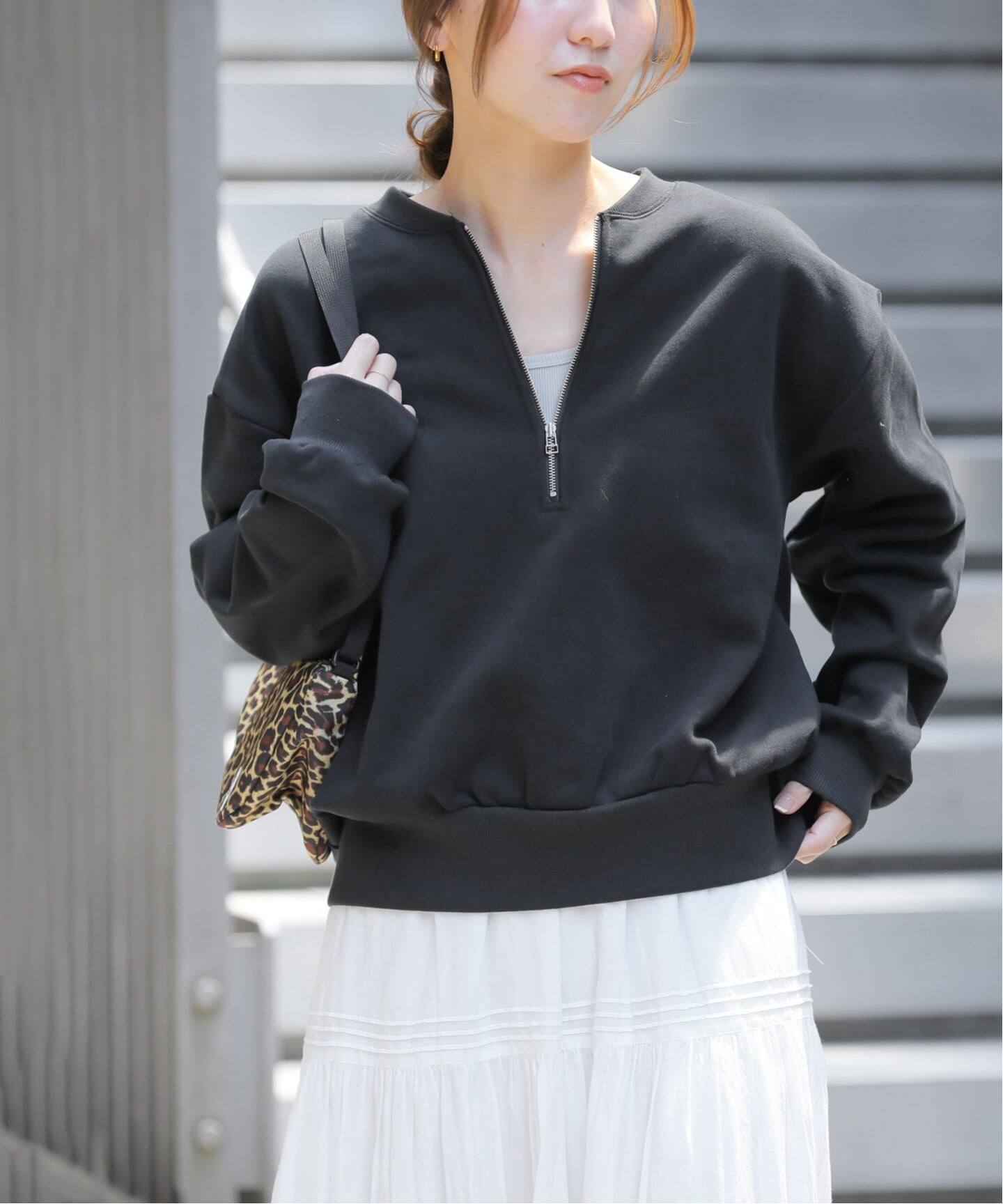 WEB限定》ハーフジップノーカラースウェット（スウェット）｜JOURNAL