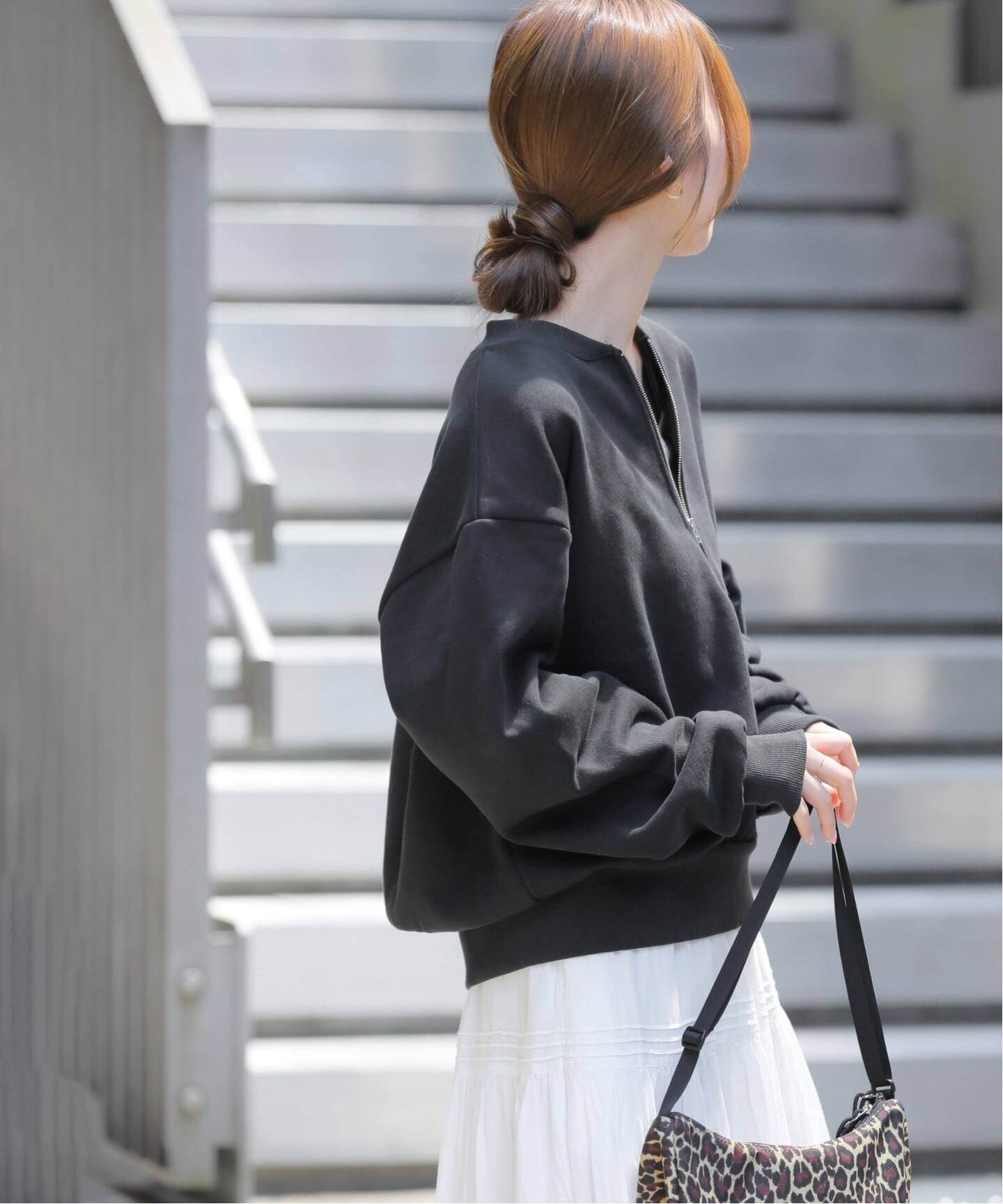 WEB限定》ハーフジップノーカラースウェット（スウェット）｜JOURNAL