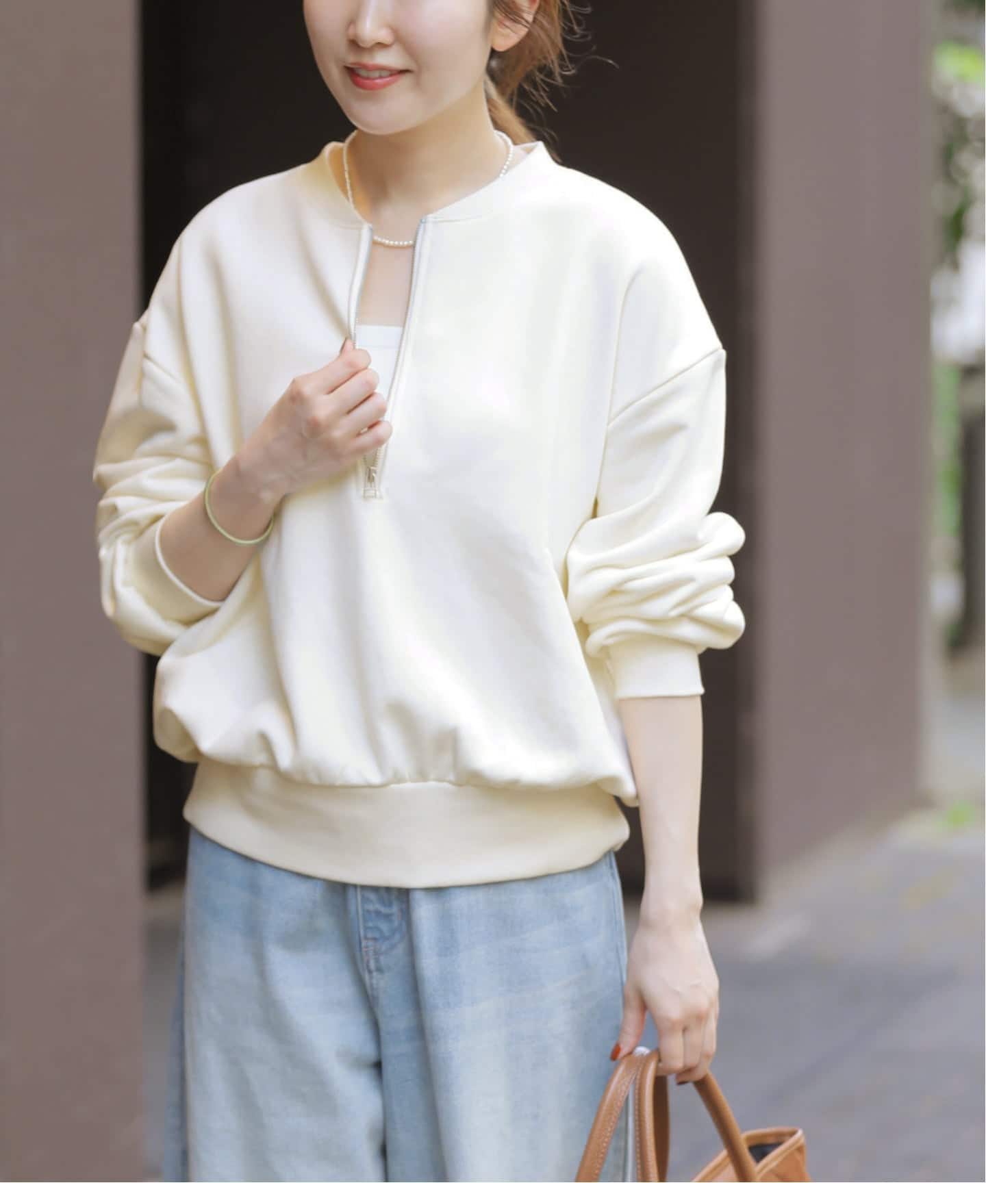 WEB限定》ハーフジップノーカラースウェット（スウェット）｜JOURNAL