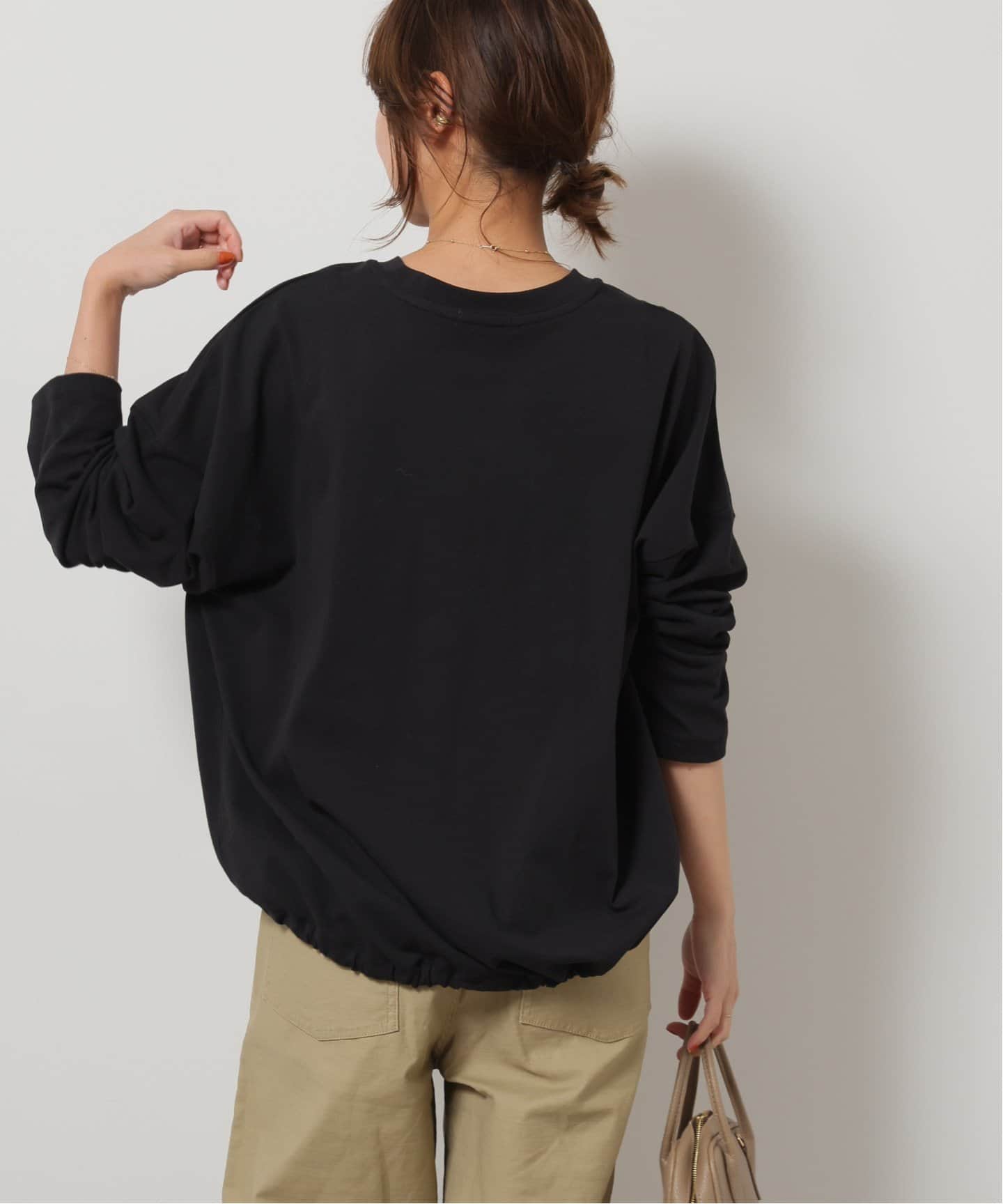 ジャーナルスタンダードレリューム　ギャザーヘムロングスリーブ　グレー 追加予約》ギャザーヘムロングスリーブ（Tシャツ／カットソー