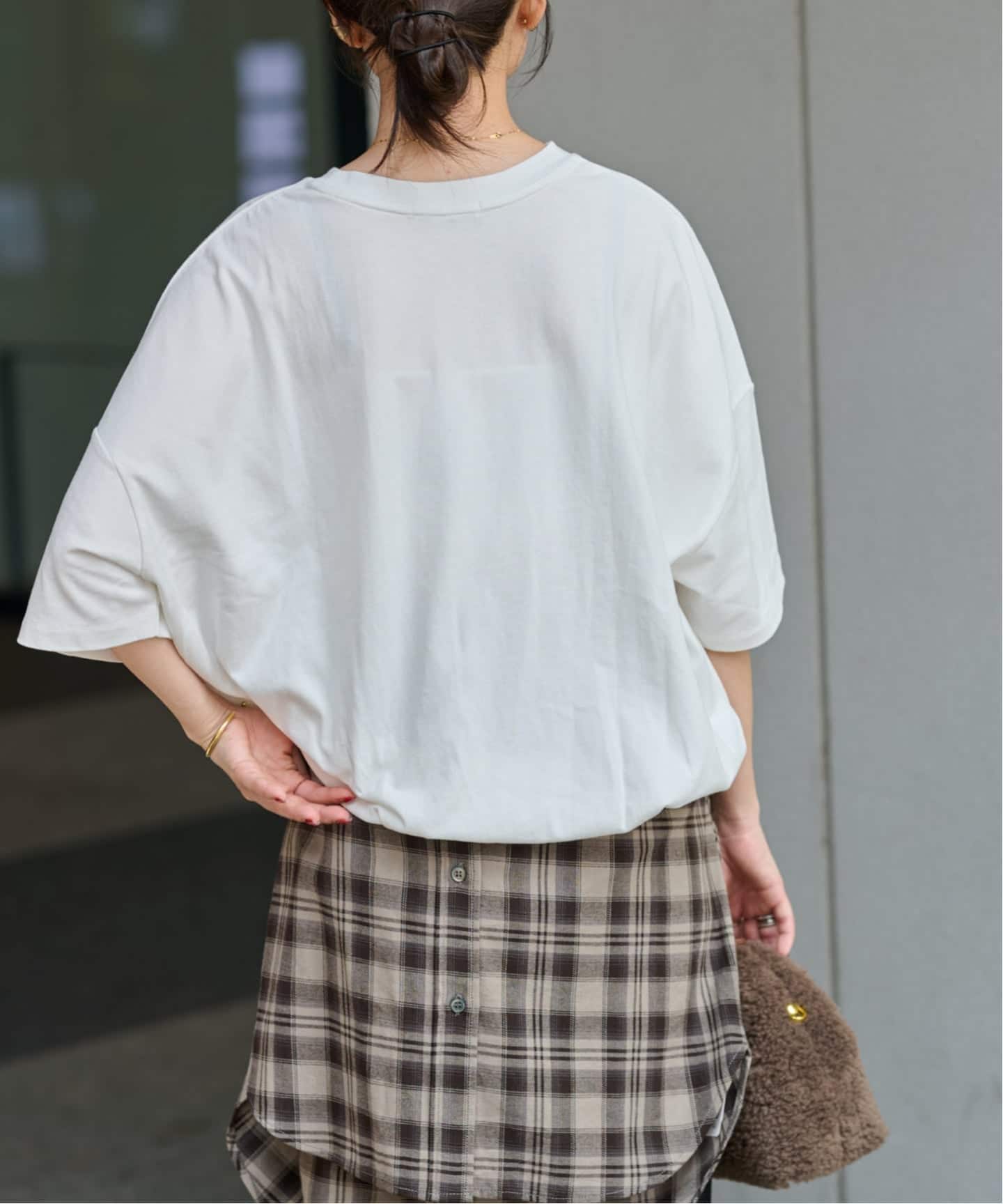 【みそママ】JOURNAL STANDARD relume 追加2》ギャザーヘムショートスリーブTシャツ（Tシャツ