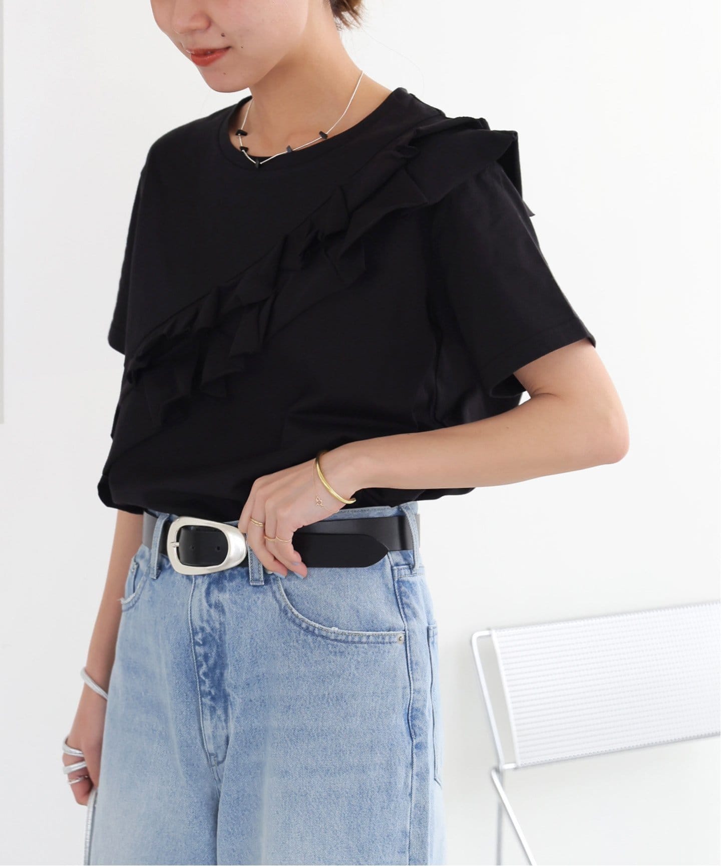 tシャツ 「追加」アシンメトリーフリルTEE レディース JOURNAL STANDARD relume tシャツ 「追加」アシンメトリーフリル