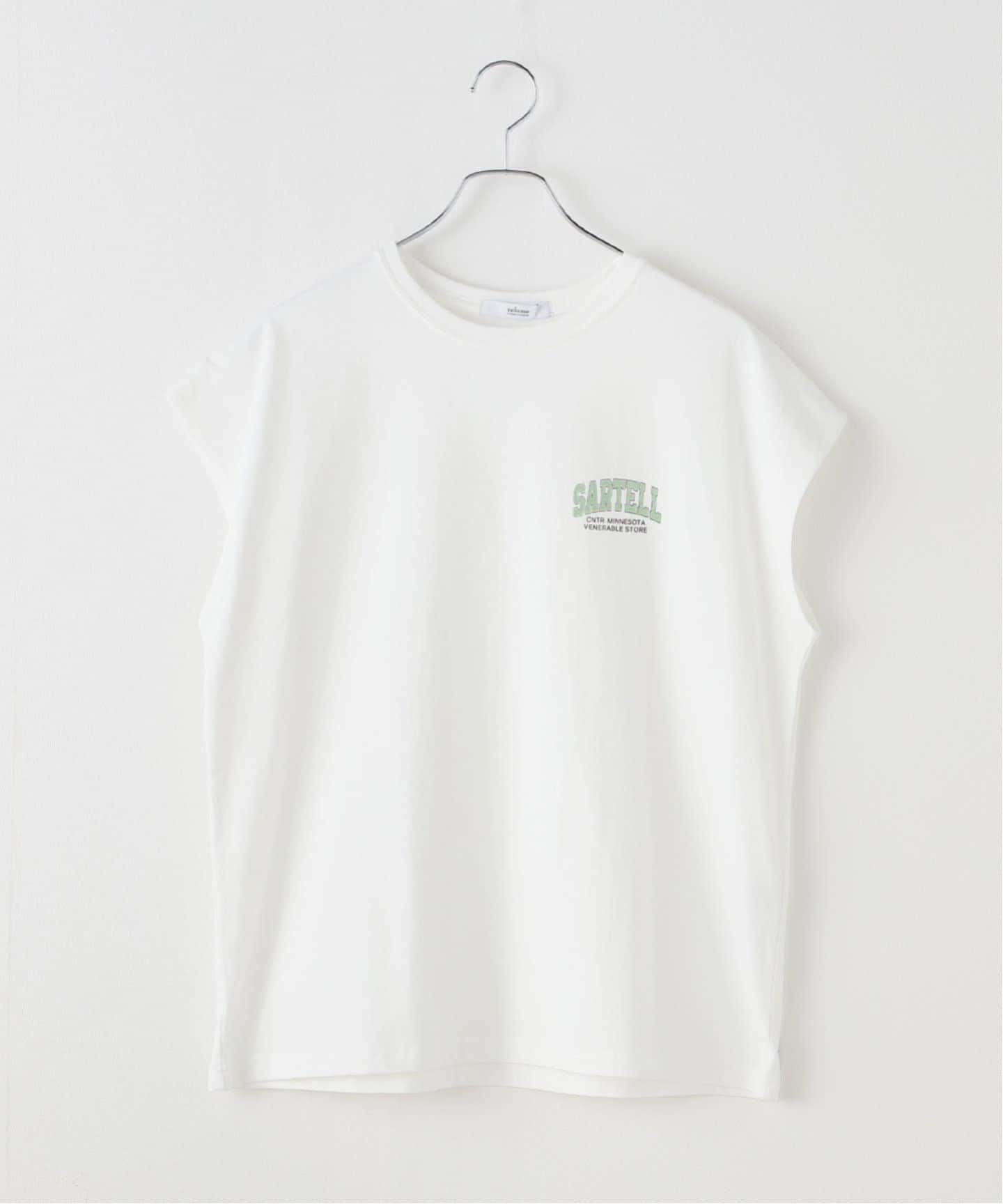JOURNAL STANDARD relume フレンチスリーブ リブTシャツ白 フレンチスリーブロゴTシャツ（Tシャツ／カットソー）｜JOURNAL