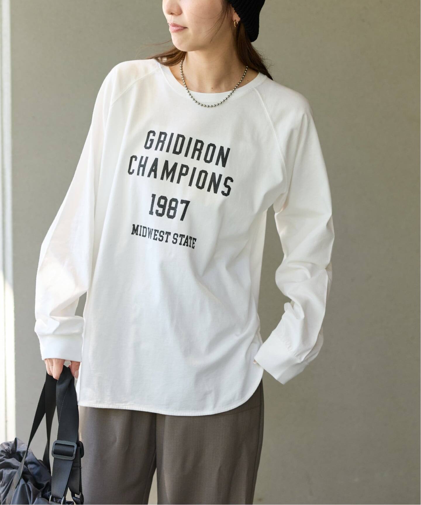 追加》ラグランスリーブカレッジロングスリーブTEE（Tシャツ