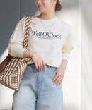 スタイリッシュロゴプリントロングスリーブTEE