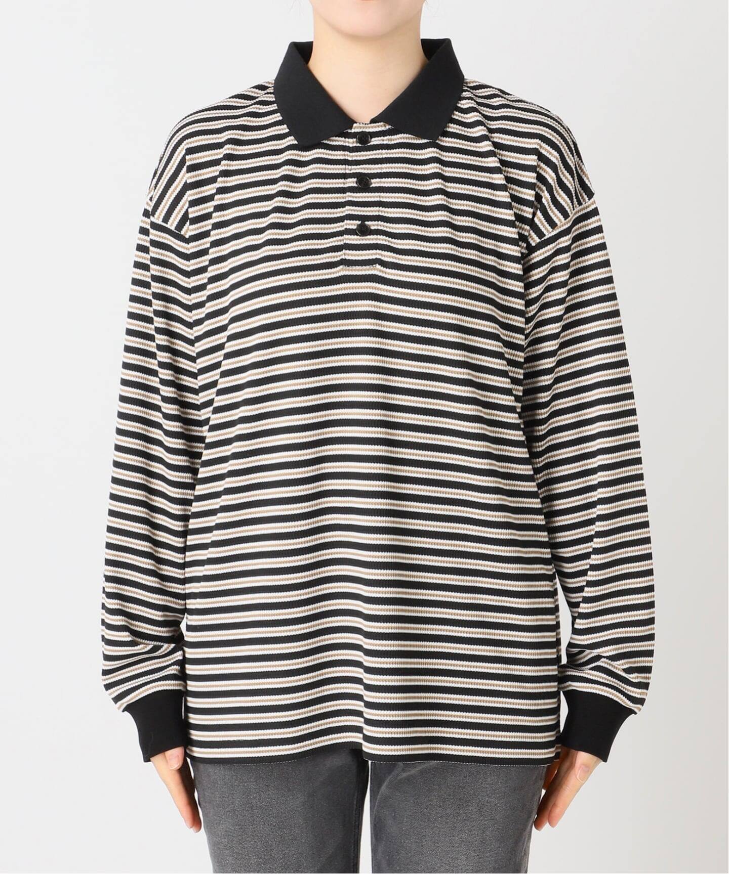ワッフルボーダー襟付きプルオーバー（Tシャツ／カットソー）｜JOURNAL
