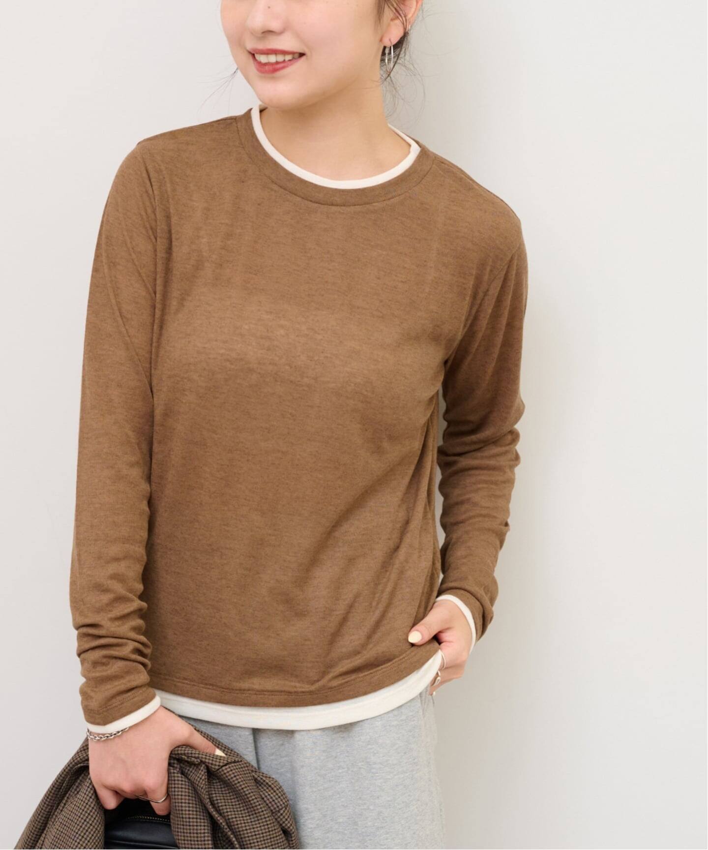 TTT_MSW フェイクレイヤードフルーツサーマルロングスリーブTシャツ