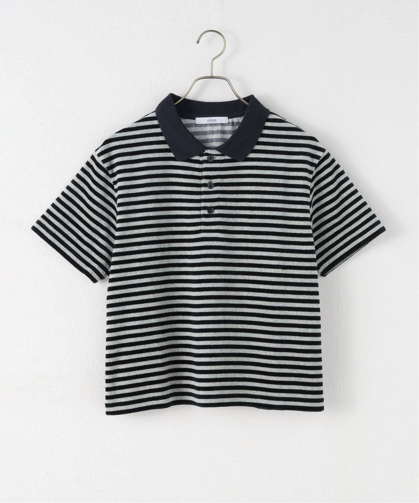 ベロアボーダー襟付きTEE(ポロシャツ)|JOURNAL STANDARD relume ベロアボーダー襟付きTEE(ポロシャツ)|JOURNAL STANDARD relume