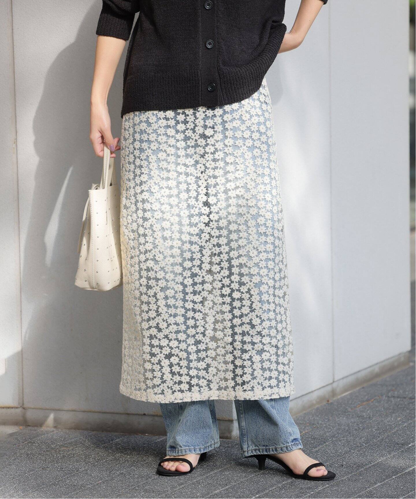 フラワーレースナロースカート（ロング・マキシ丈スカート）｜JOURNAL  